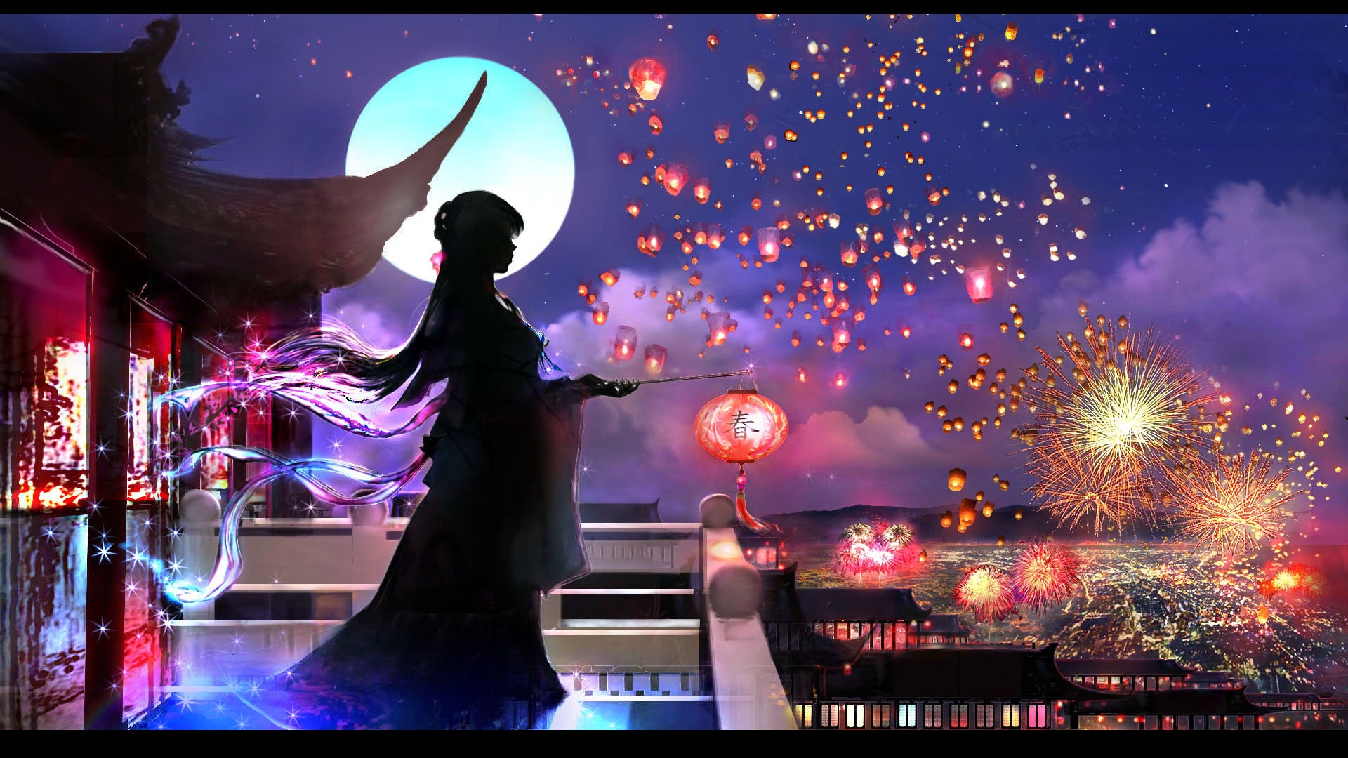 Песни сказочная ночь. Япония арт праздник. Праздник фэнтези.