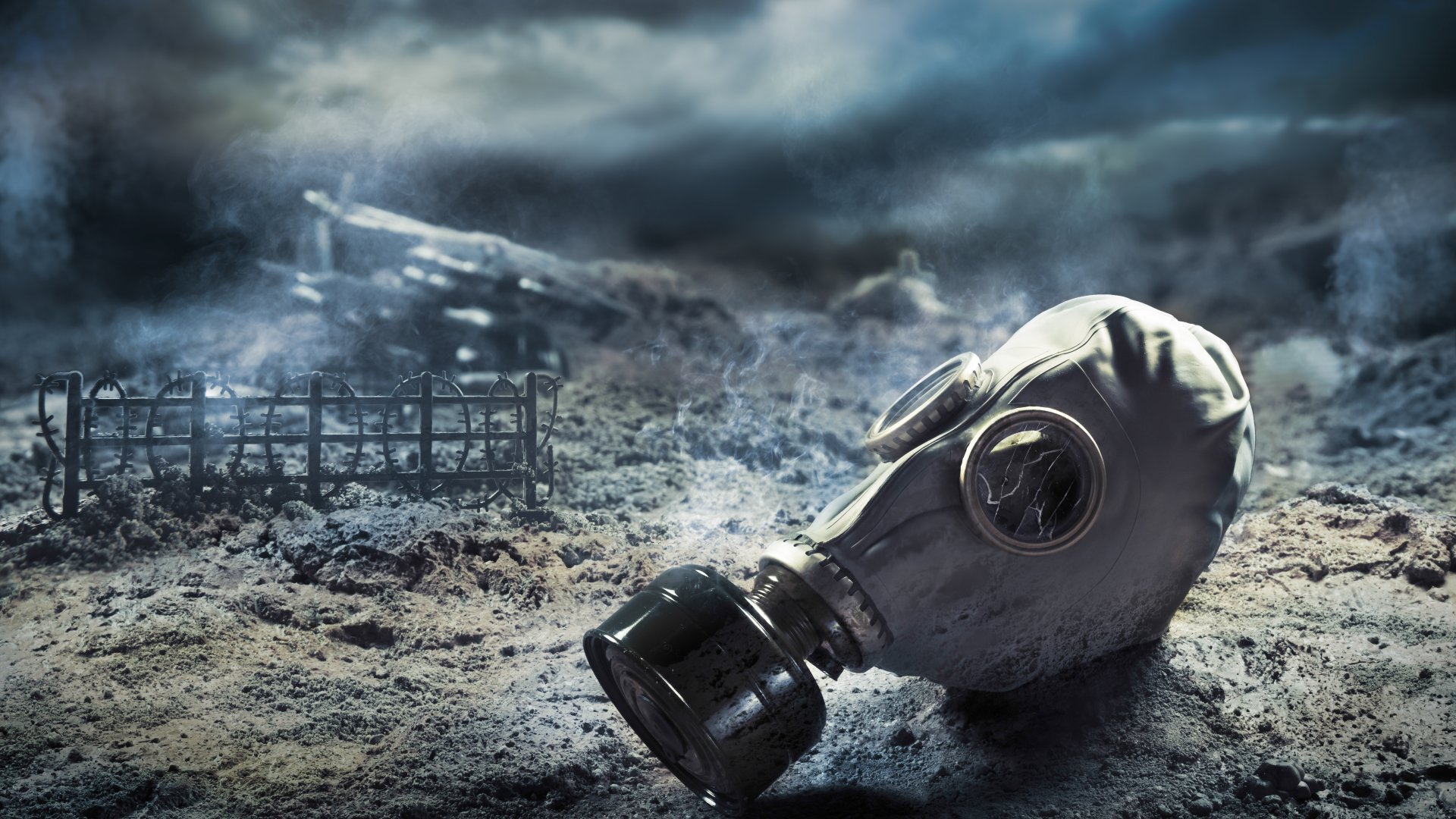 Download wallpaper city, destruction, gas mask, section miscellanea in ...