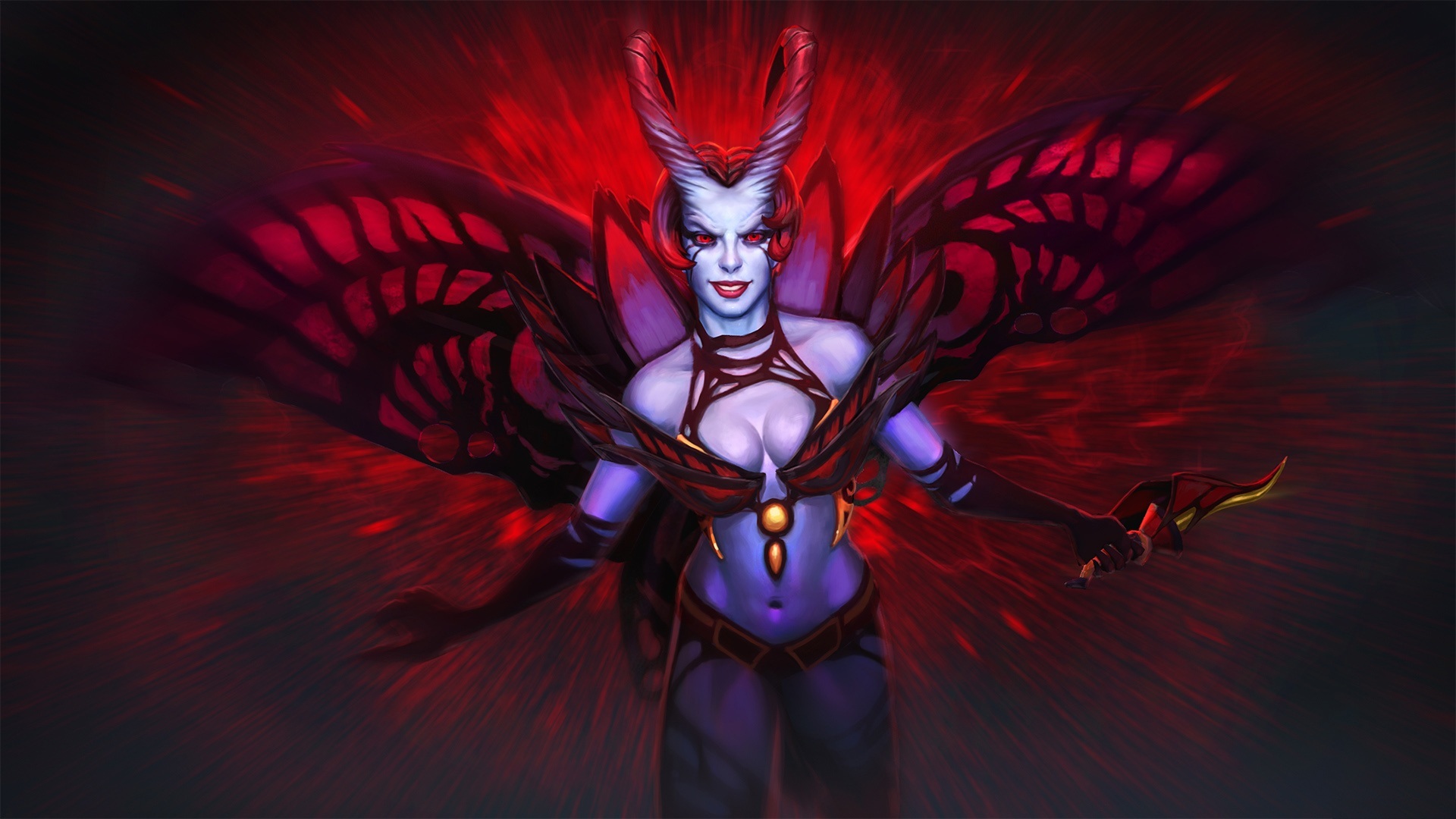 illustration, women, fantasy art, Dota 2, Queen of Pain, darkness,  screenshot, fictional character, special effects, HD Wallpaper | Rare  Gallery