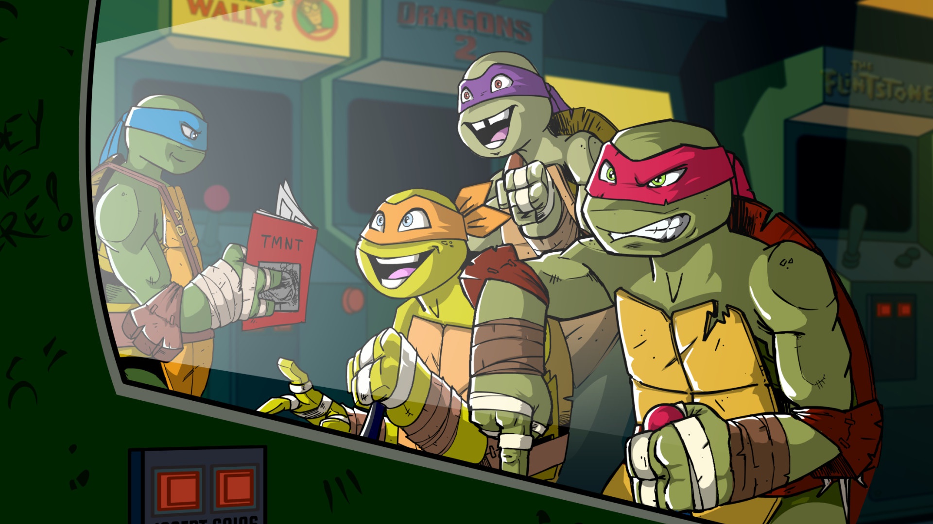 Download Wallpaper Figure, Art, Rafael, TMNT, Raphael, Leonardo.