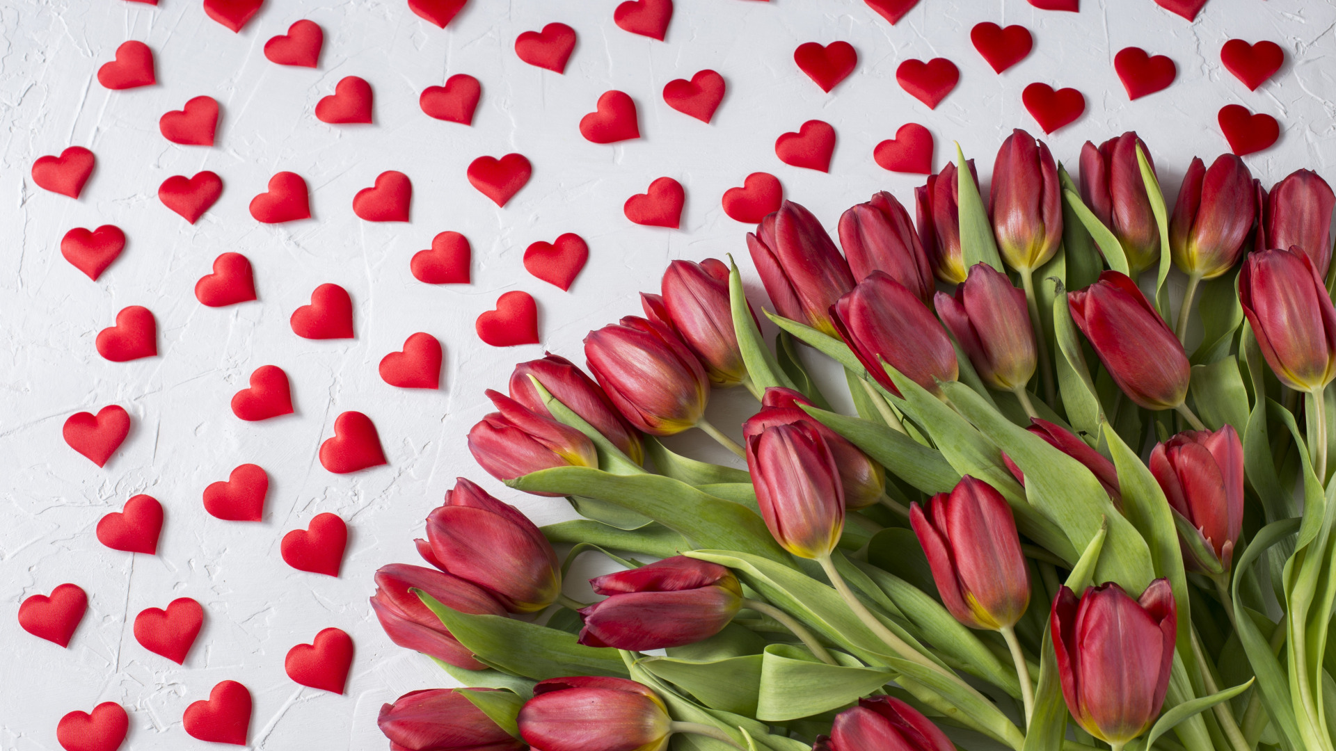 Download Wallpaper Love Bouquet Hearts Tulips Red Red Love Wood Section Flowers In 9523