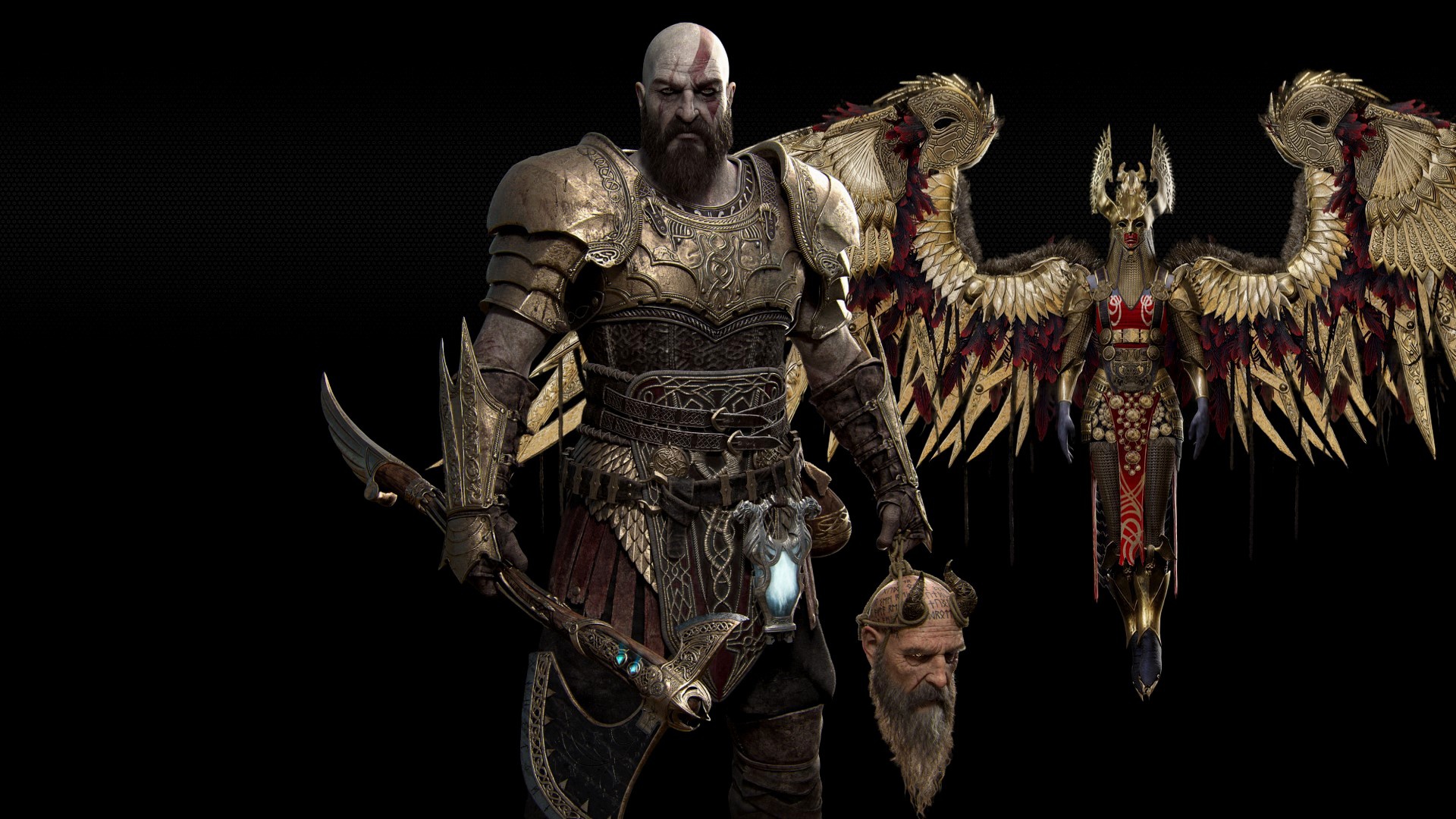 Axe, <b>Kratos</b>, <b>Kratos</b>, God Of War, Leviathan, Valkyrie, God Of War, Голова Ми...