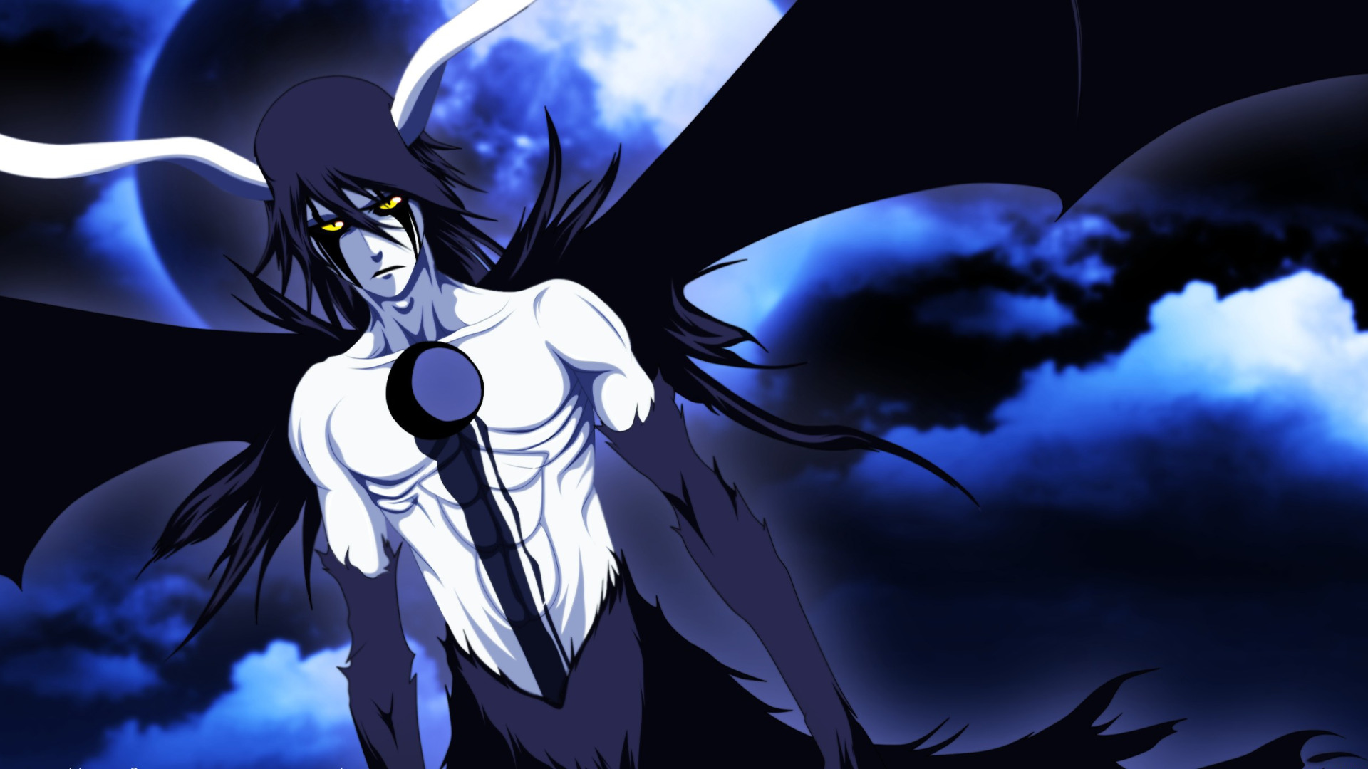 Download wallpaper look, the moon, Wings, Bleach, Ulquiorra, section ...