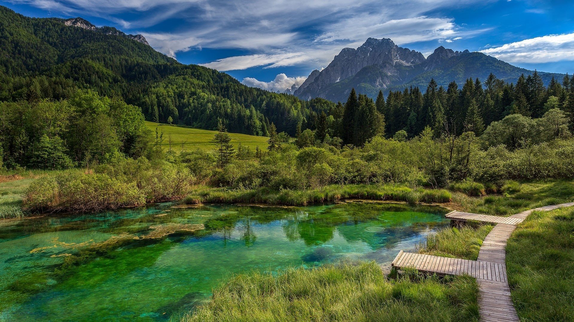 Wallpaper cloud, mountain, lake, Slovenia, Triglav National Park for mobile and desktop, section природа, resolution 1920x1080 - download