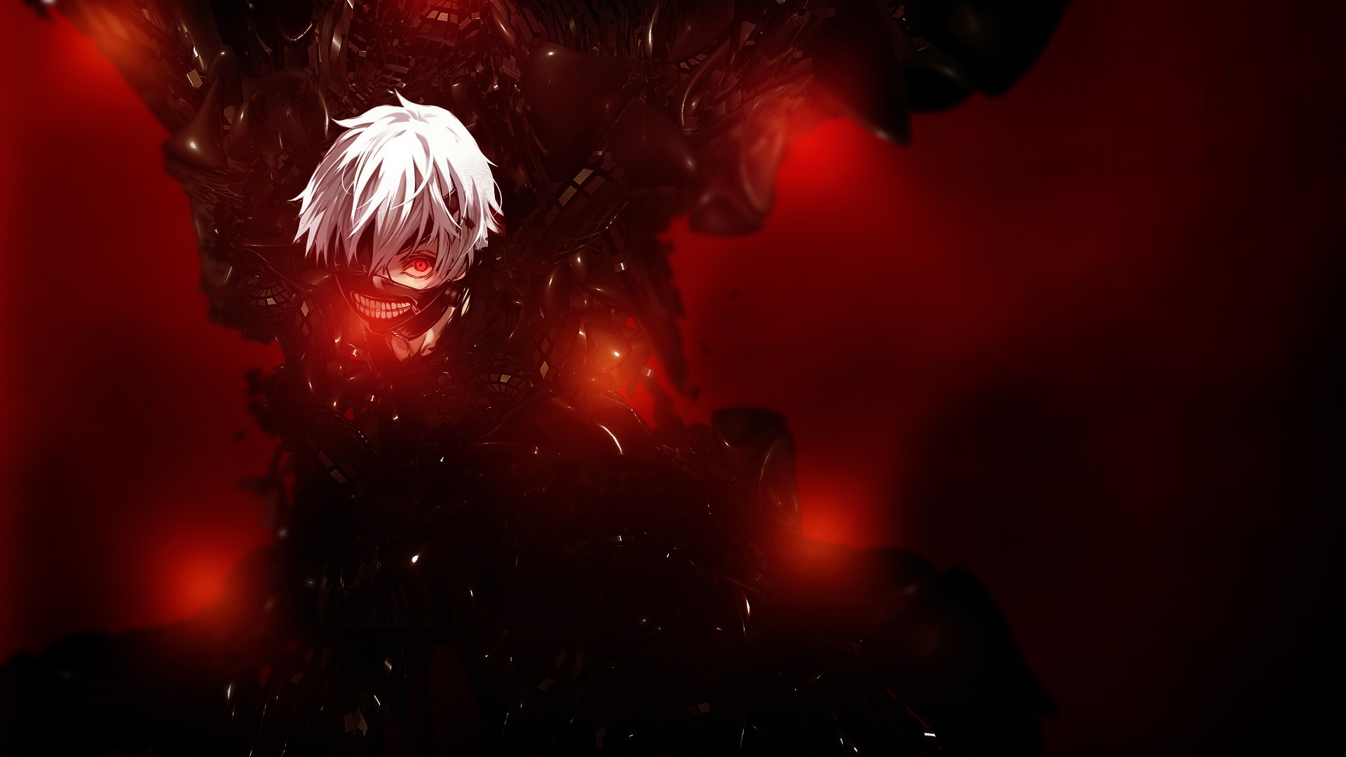 Download wallpaper 1920x1080 tokyo ghoul, artwork, ken kaneki