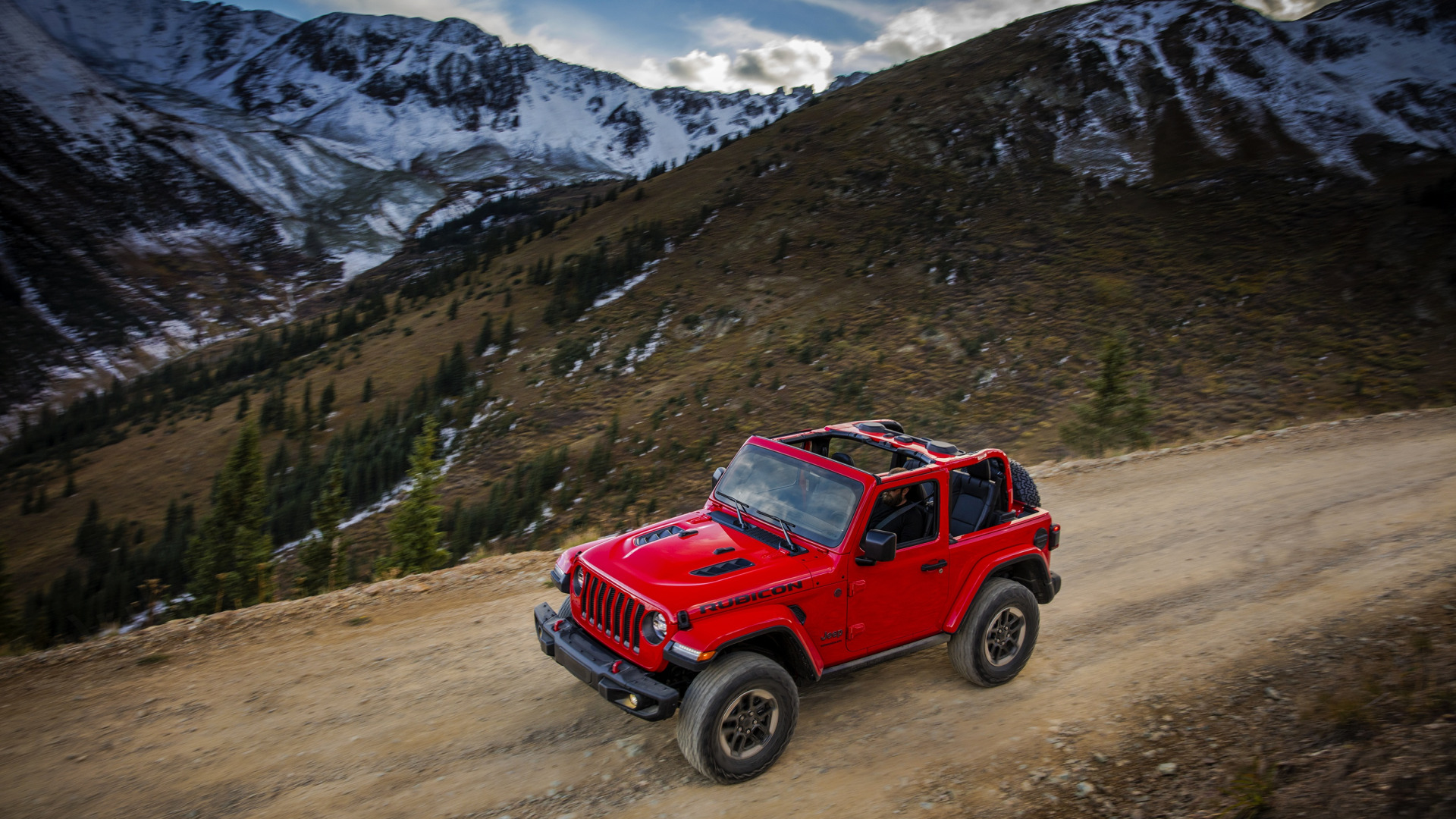 Download wallpaper mountains, red, speed, primer, 2018, Jeep, Wrangler ...