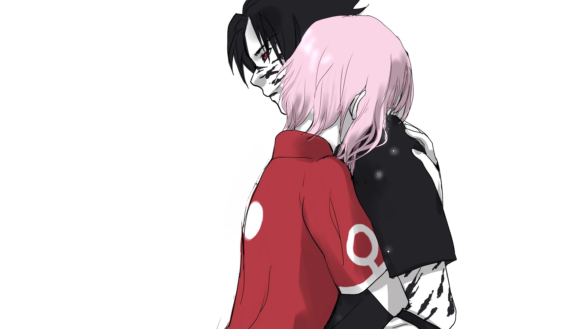 Download wallpaper Naruto, Uchiha Sasuke, Haruno Sakura, Fanart, Pixiv,  Fanart From Pixiv, Scene Reference, section shonen in resolution 1920x1080