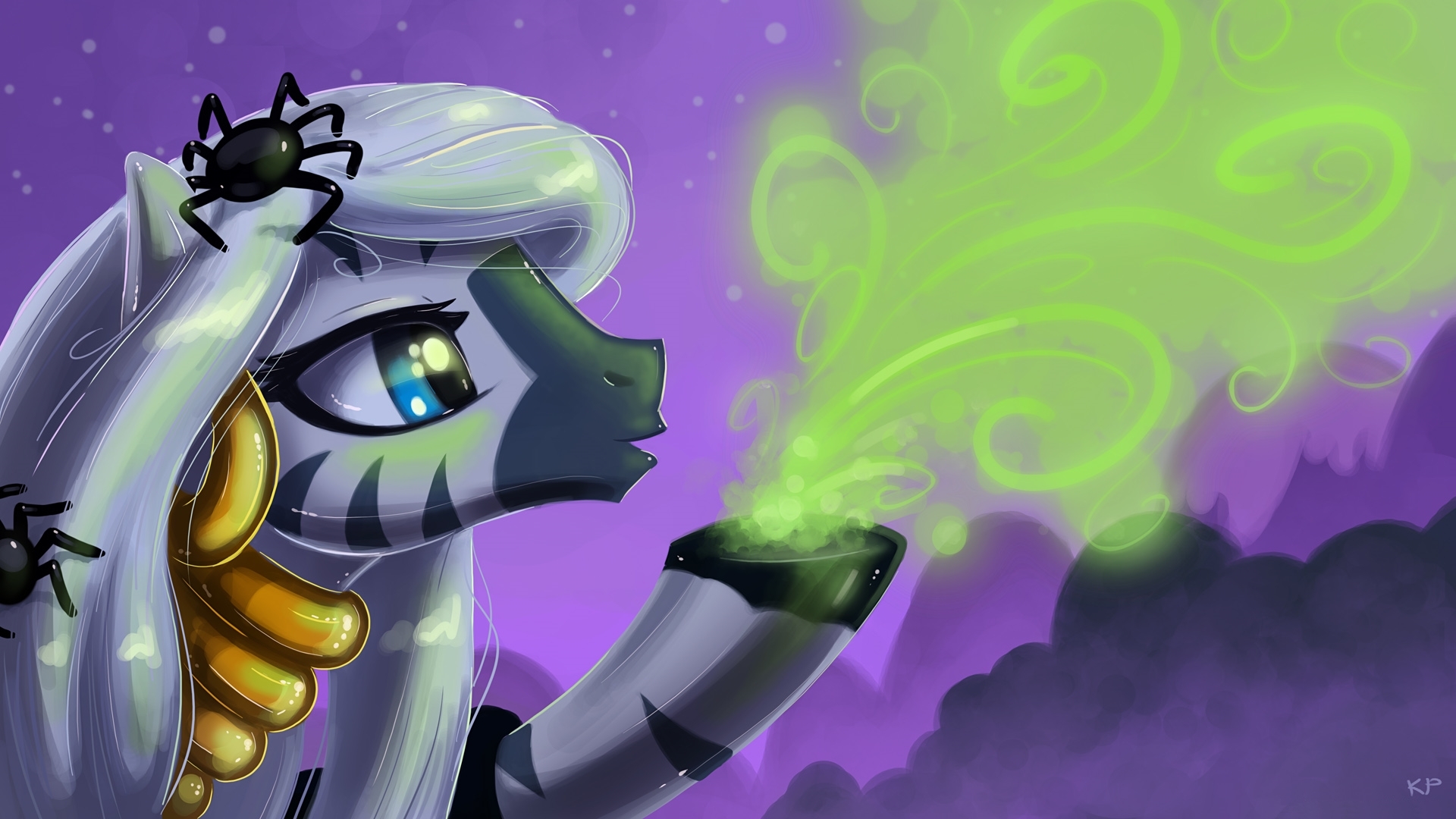 Wallpaper spider, author, Halloween, pony, My little pony,  KP-ShadowSquirrel, Zecora, powder for mobile and desktop, section фильмы,  resolution 1920x1080 - download