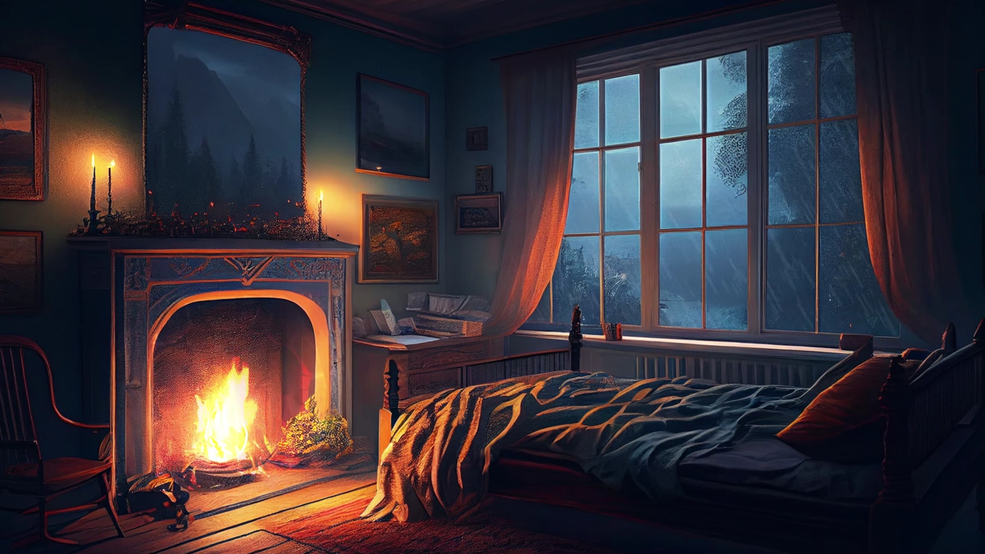 Fireplace live wallpaper for Android. Fireplace free download for tablet  and phone.