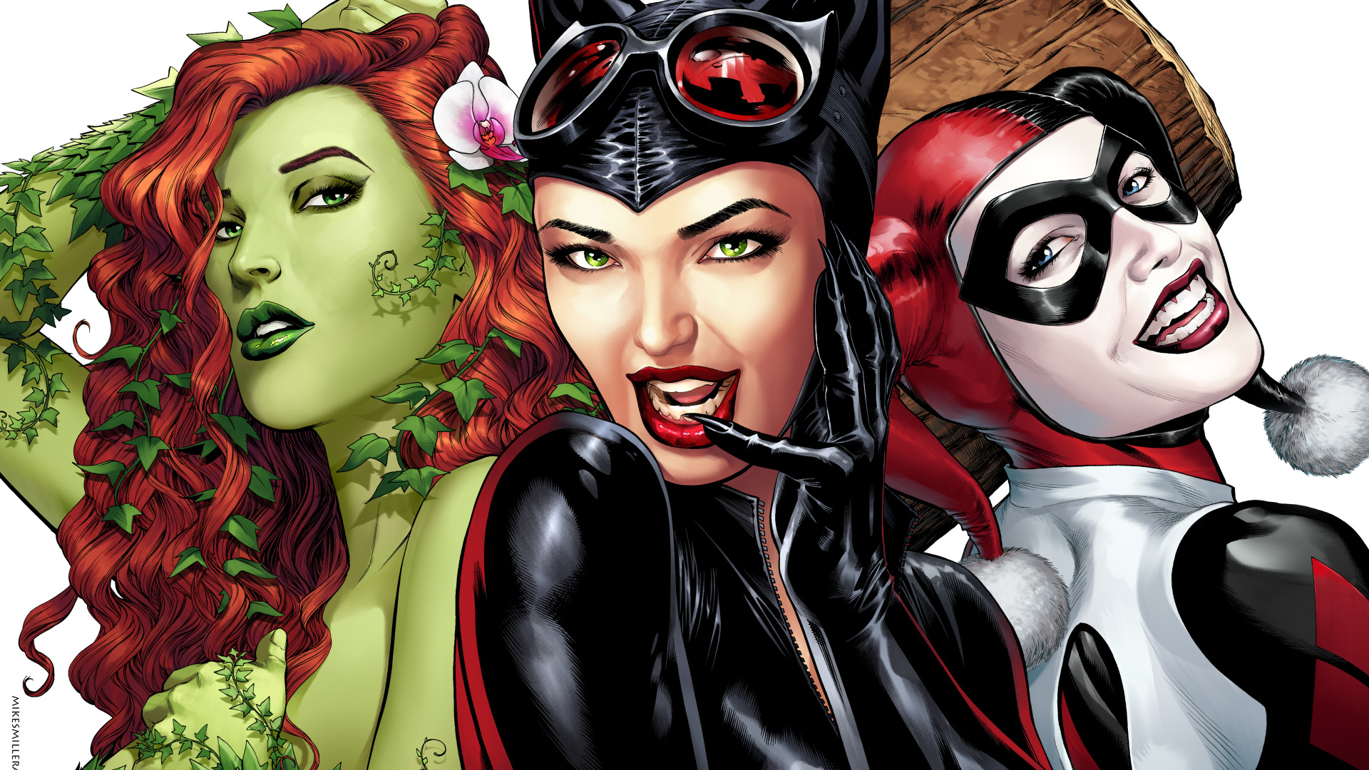 Download wallpaper the game, art, poison ivy, DC Comics, Catwoman, Selina  Kyle, cat woman, Harley Quinn, section games in resolution 1920x1080