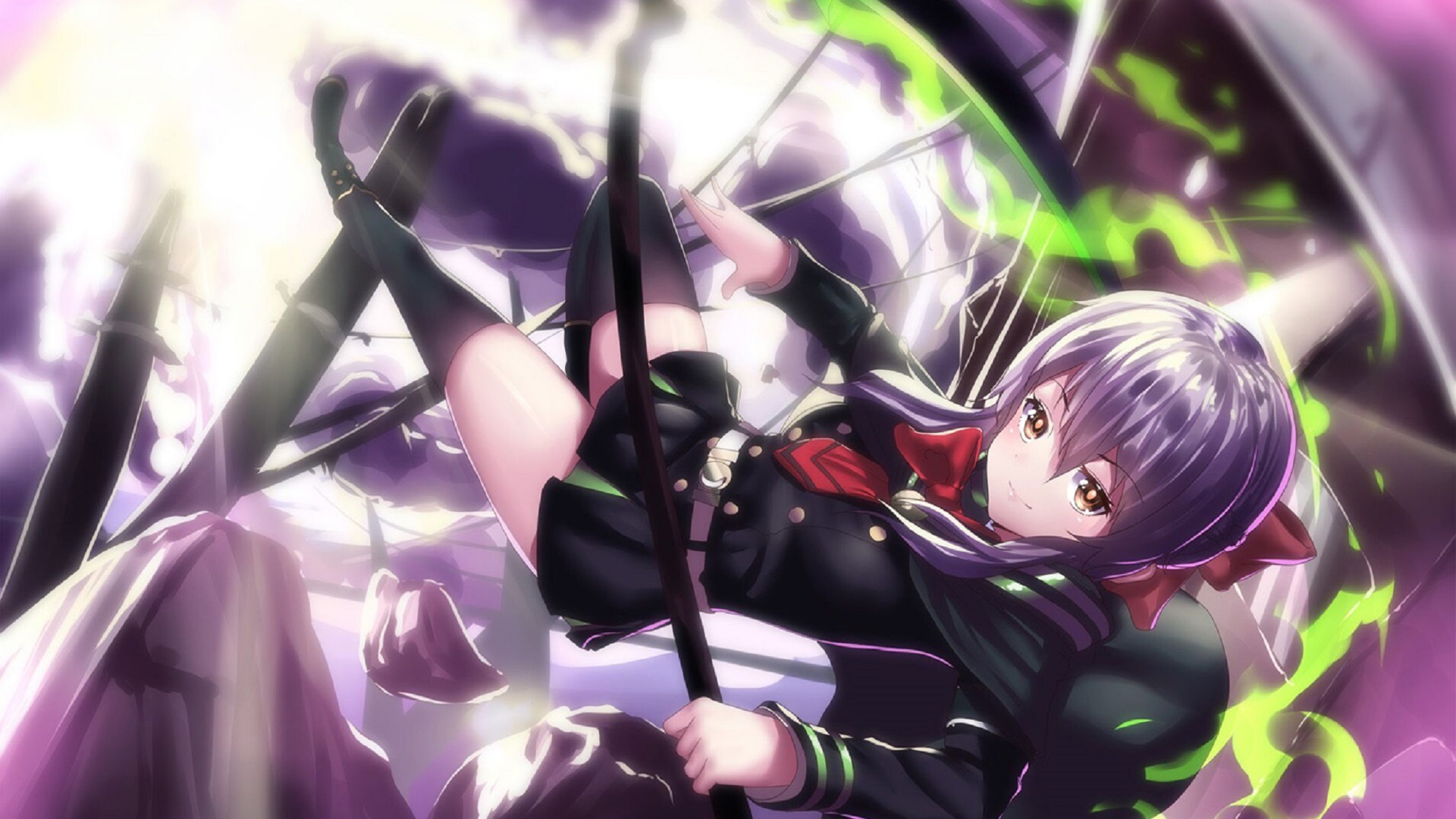 Wallpaper smile, owari no seraph, Shinoa for mobile and desktop, section  прочее, resolution 1920x1080 - download