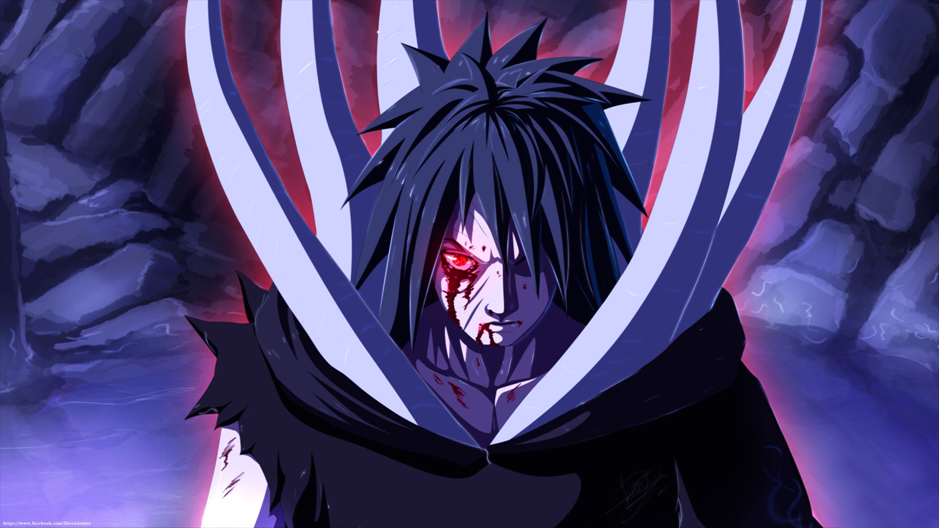 Wallpaper blood, anime, art, naruto, guy, naruto, akatsuki, obito Uchiha  for mobile and desktop, section сэйнэн, resolution 1920x1080 - download