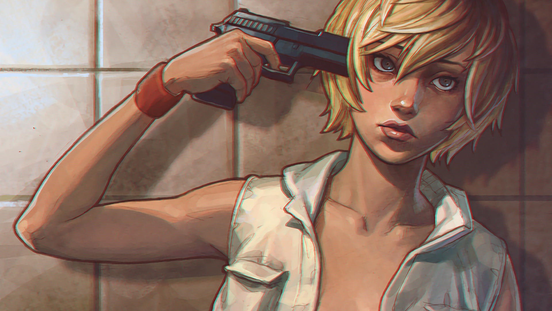 Wallpaper girl, gun, horror, Heather Mason, heather, silent hill 3 for  mobile and desktop, section игры, resolution 1920x1080 - download