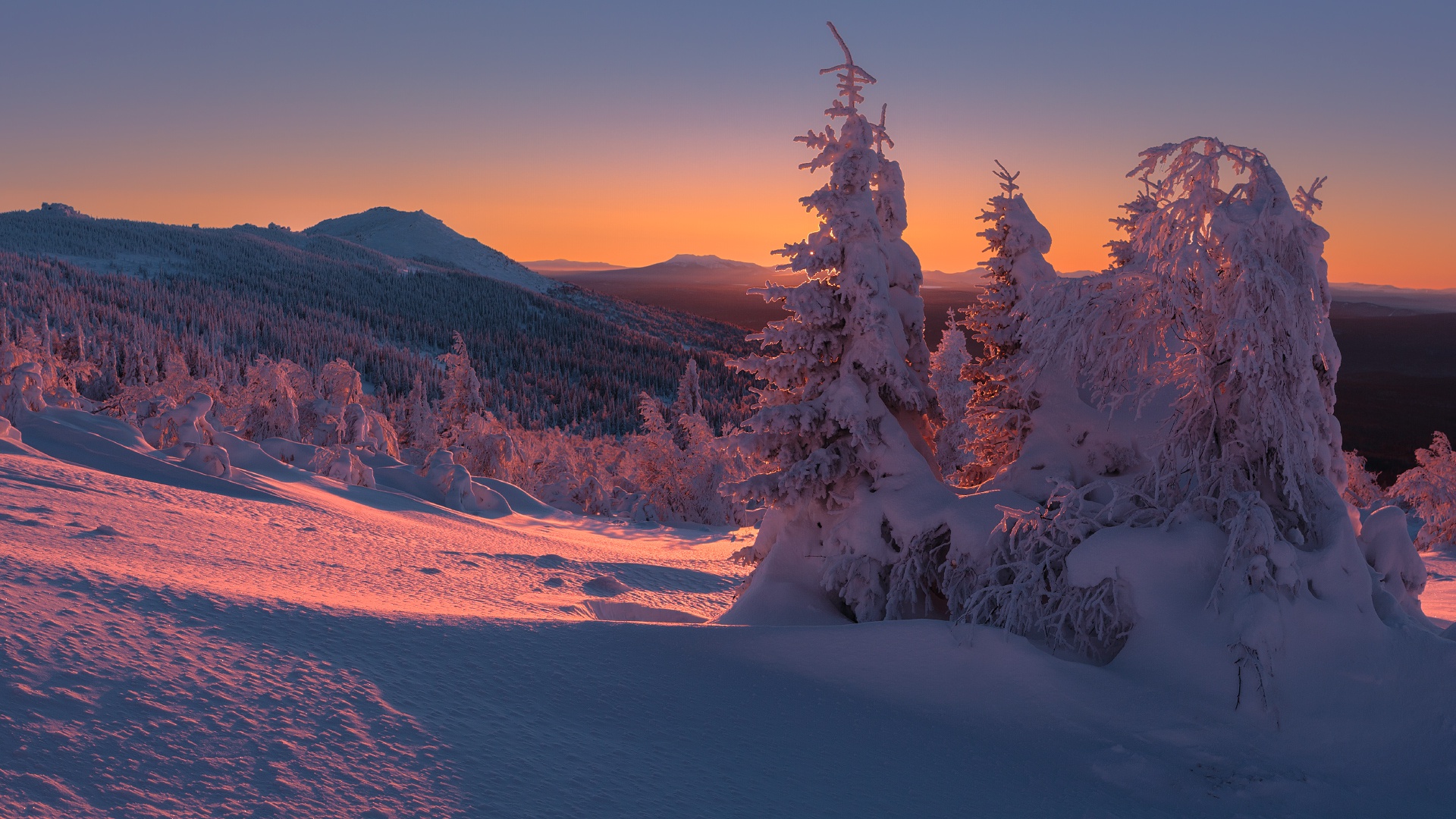 Wallpaper winter, snow, trees, mountains, the snow, Russia