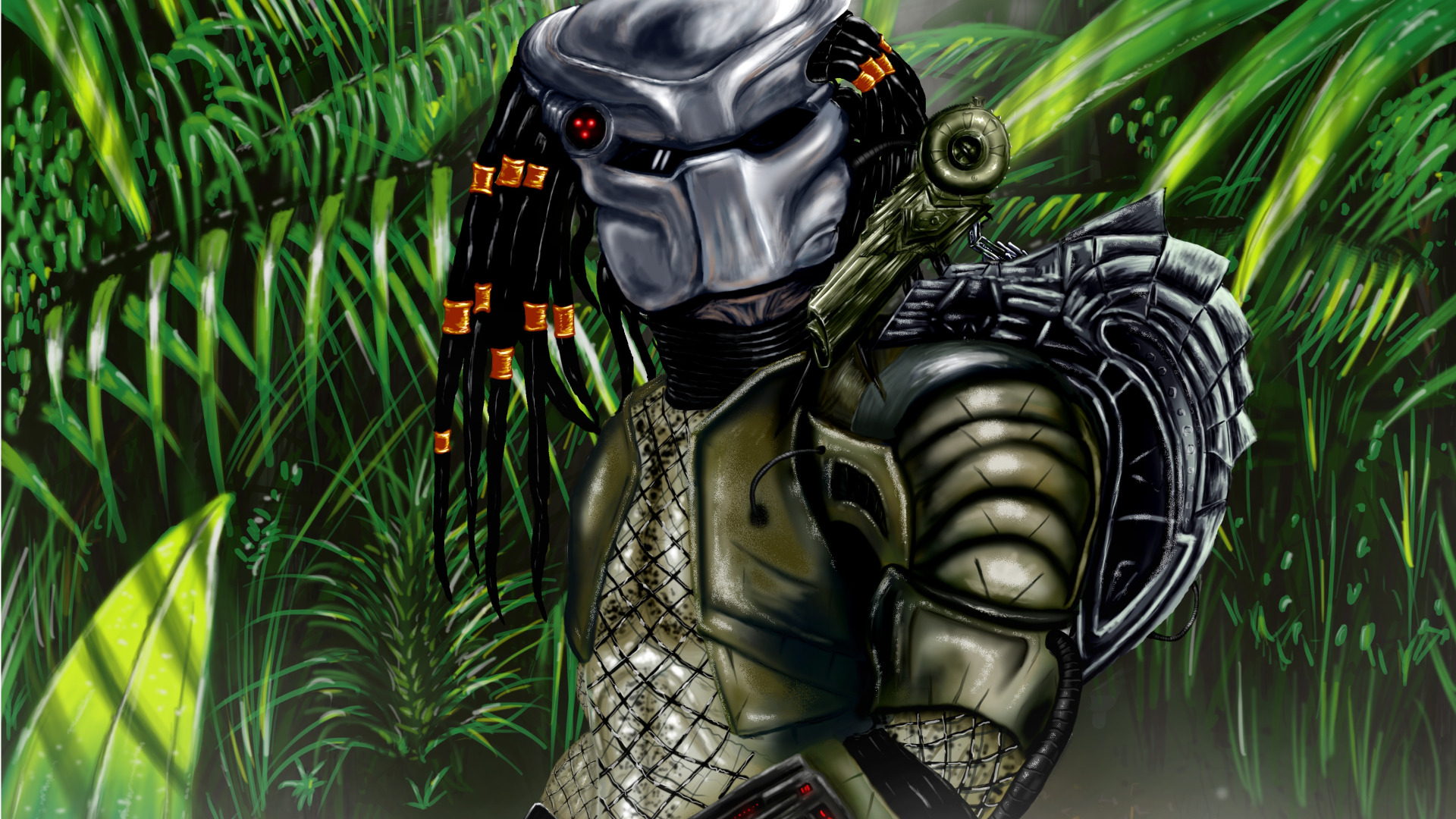 Download wallpaper predator, jungle, alien, Predator, thing, section ...