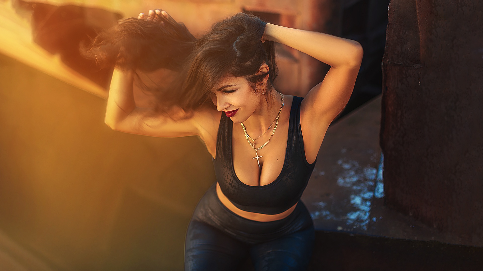 Wallpaper girl, cleavage, beautiful, model, cute, chest for mobile and  desktop, section девушки, resolution 1920x1080 - download