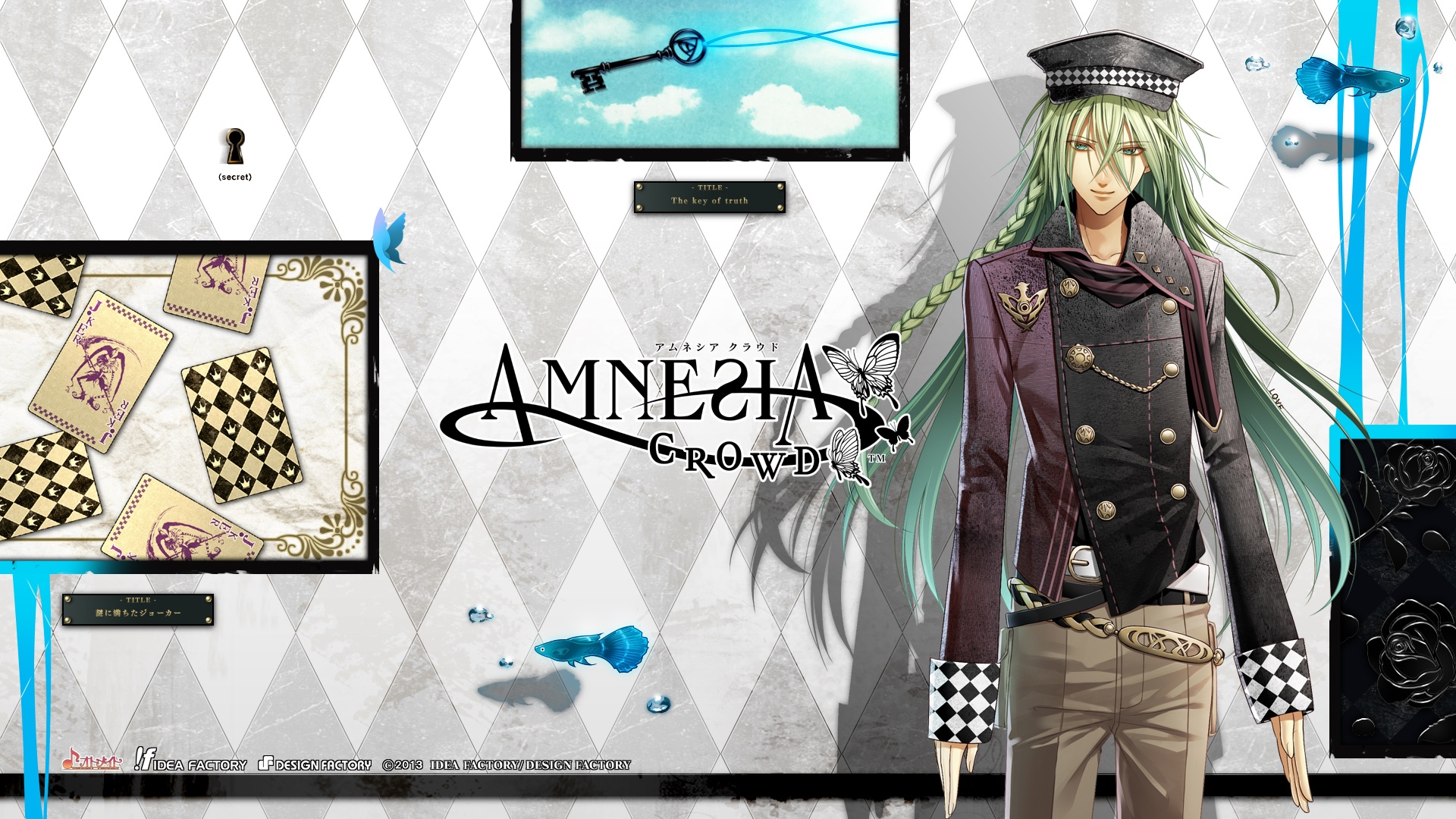 Wallpaper card, braid, guy, green hair, Amnesia, Ukyo, amnesia for mobile  and desktop, section аниме, resolution 1920x1080 - download