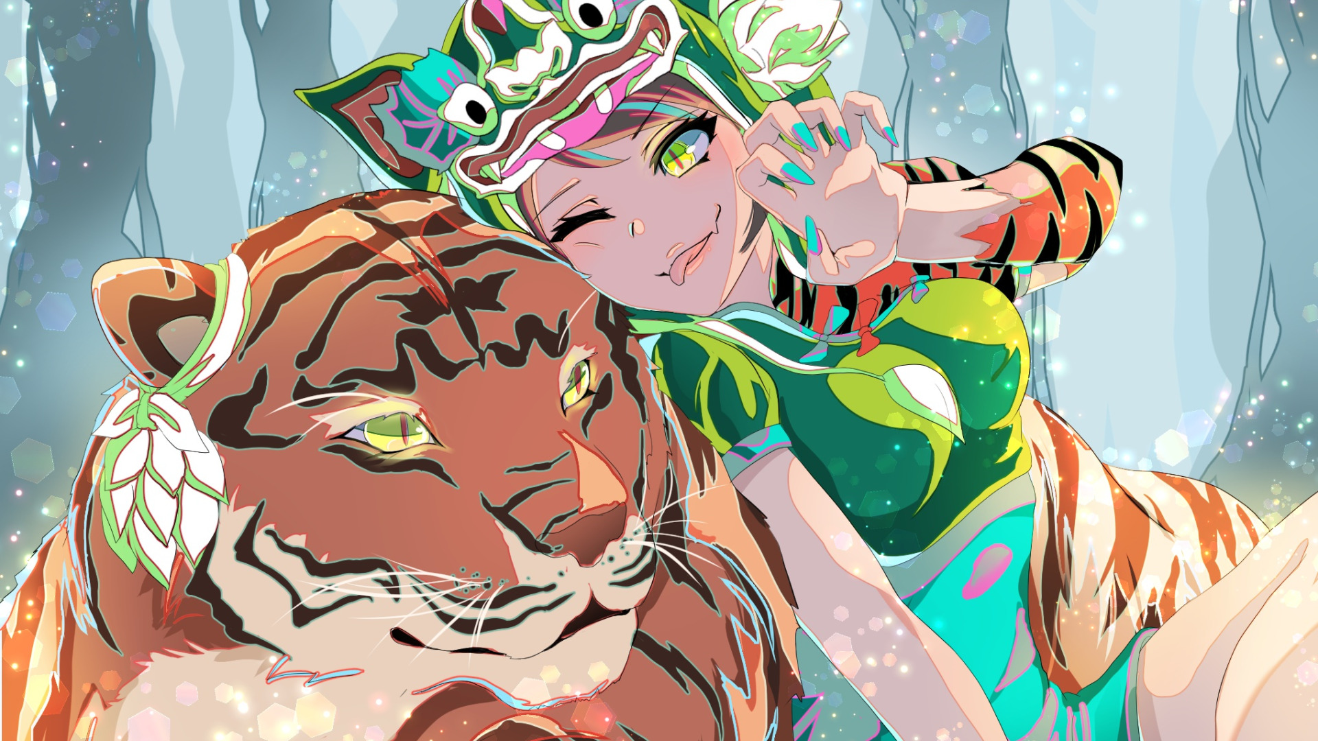 Download Wallpaper Fortnite Tiger Girl Section Games In Resolution