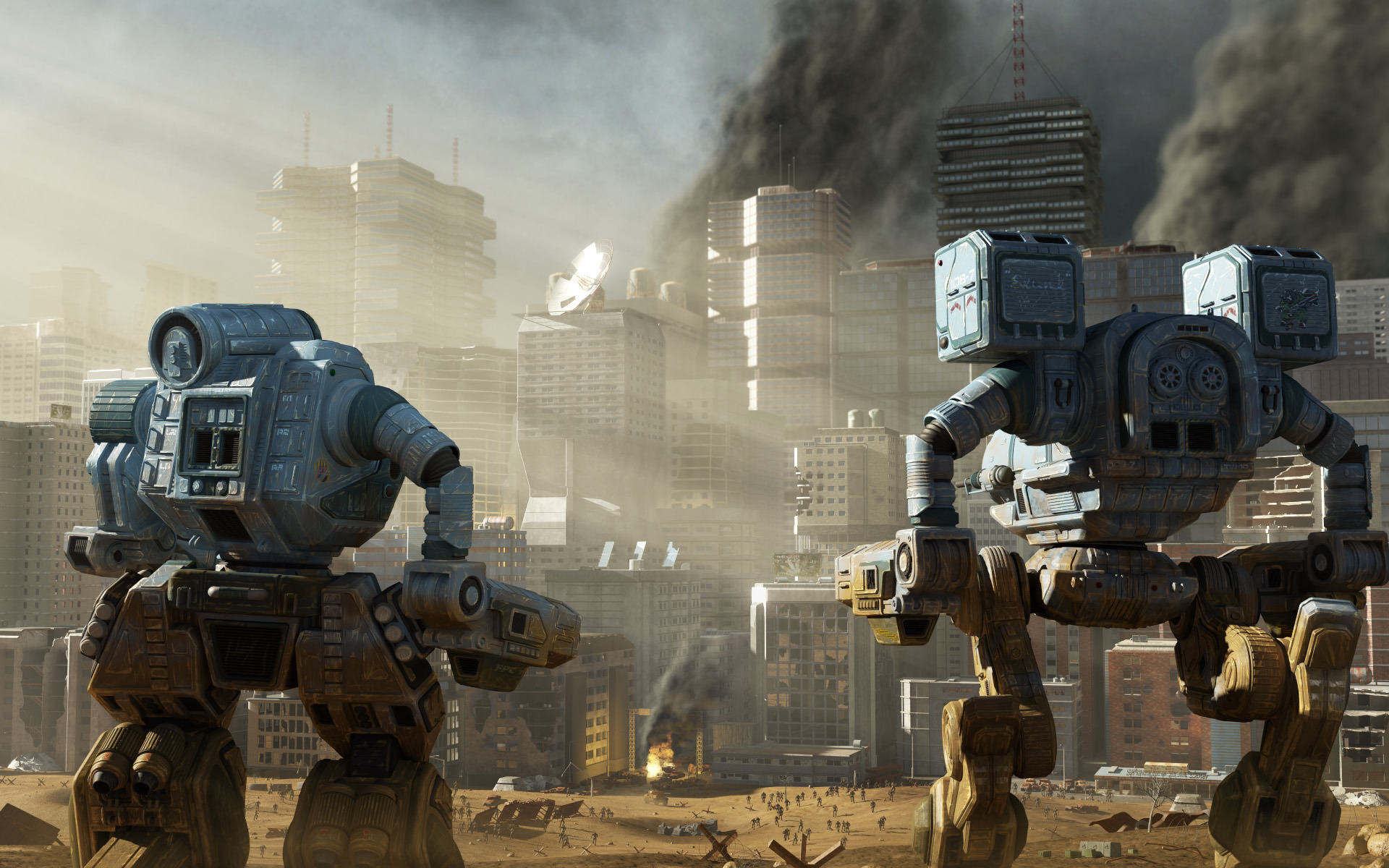 Wallpaper the city, robots, megapolis for mobile and desktop, section  фантастика, resolution 1920x1200 - download