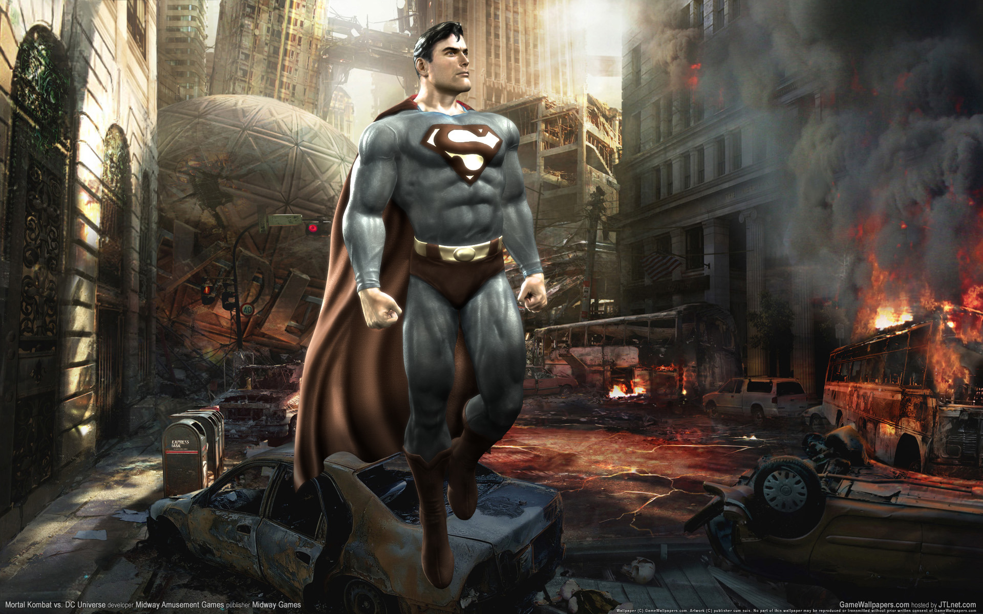 Wallpaper the city, superman, chaos, Mortal Kombat vs. DC Universe for  mobile and desktop, section игры, resolution 1920x1200 - download