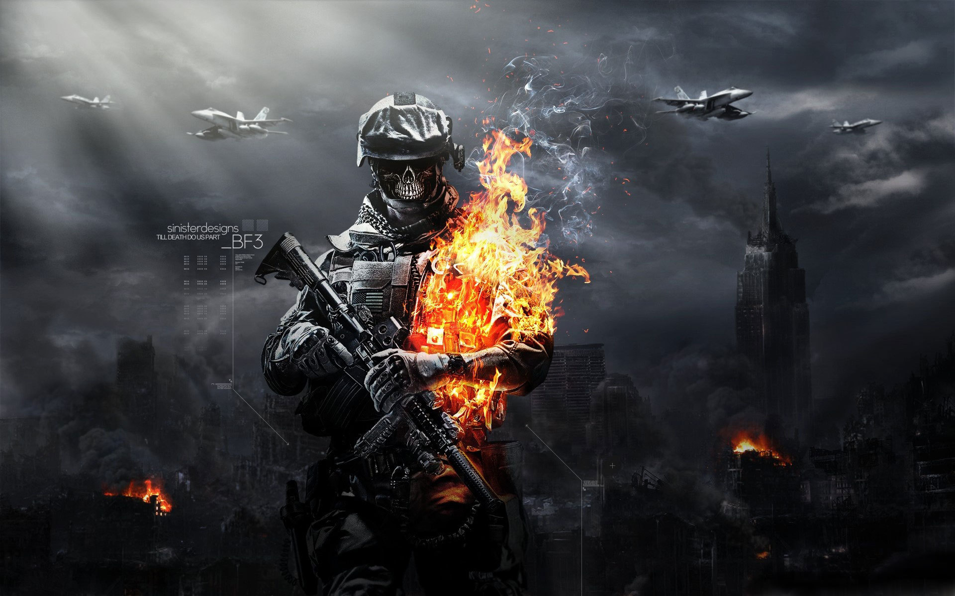 Wallpaper fire, soldiers, zombies, Battlefield 3 zombies for mobile and  desktop, section игры, resolution 1920x1200 - download