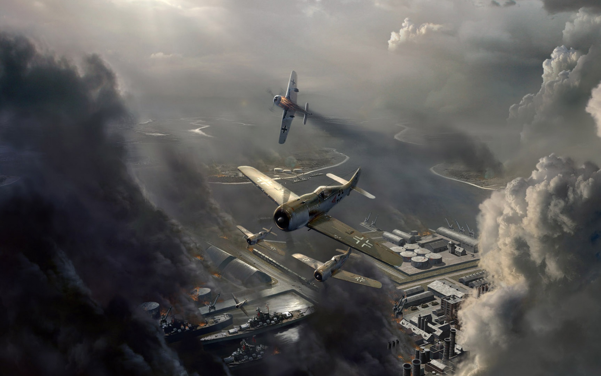 Wallpaper the sky, clouds, the plane, war, airstrike for mobile and  desktop, section авиация, resolution 1920x1200 - download