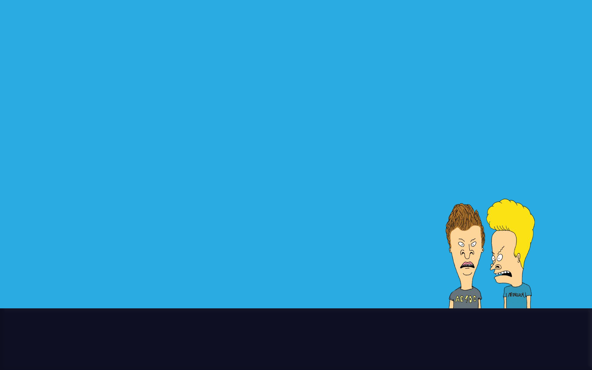 Wallpaper look, strip, minimalism, blue background, Beavis and Butt-head,  Beavis and Butthead for mobile and desktop, section минимализм, resolution  1920x1200 - download