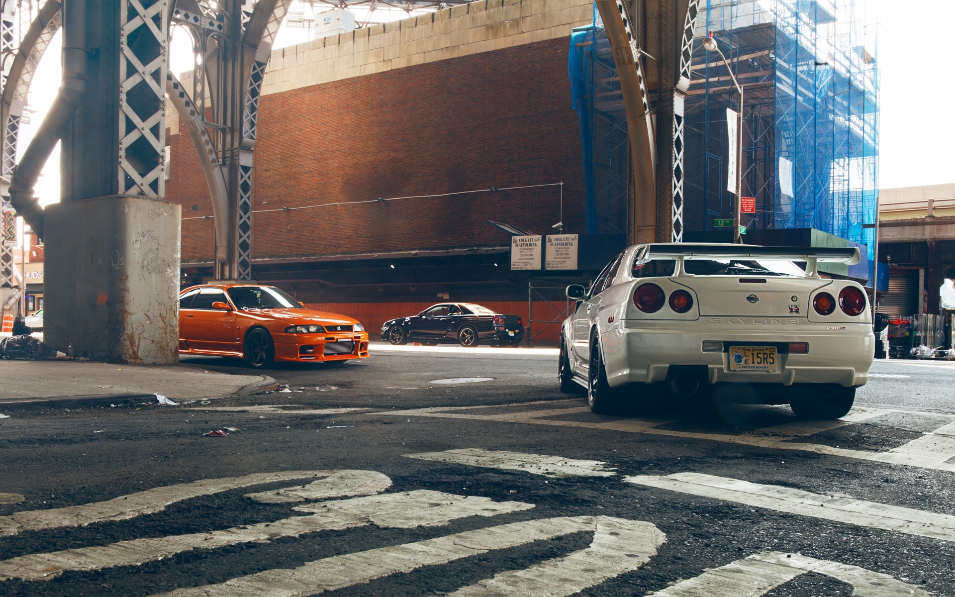 Download wallpaper Nissan, Orange, Nissan, GT-R, Car, Black, White,  Skyline, section nissan in resolution 1920x1200