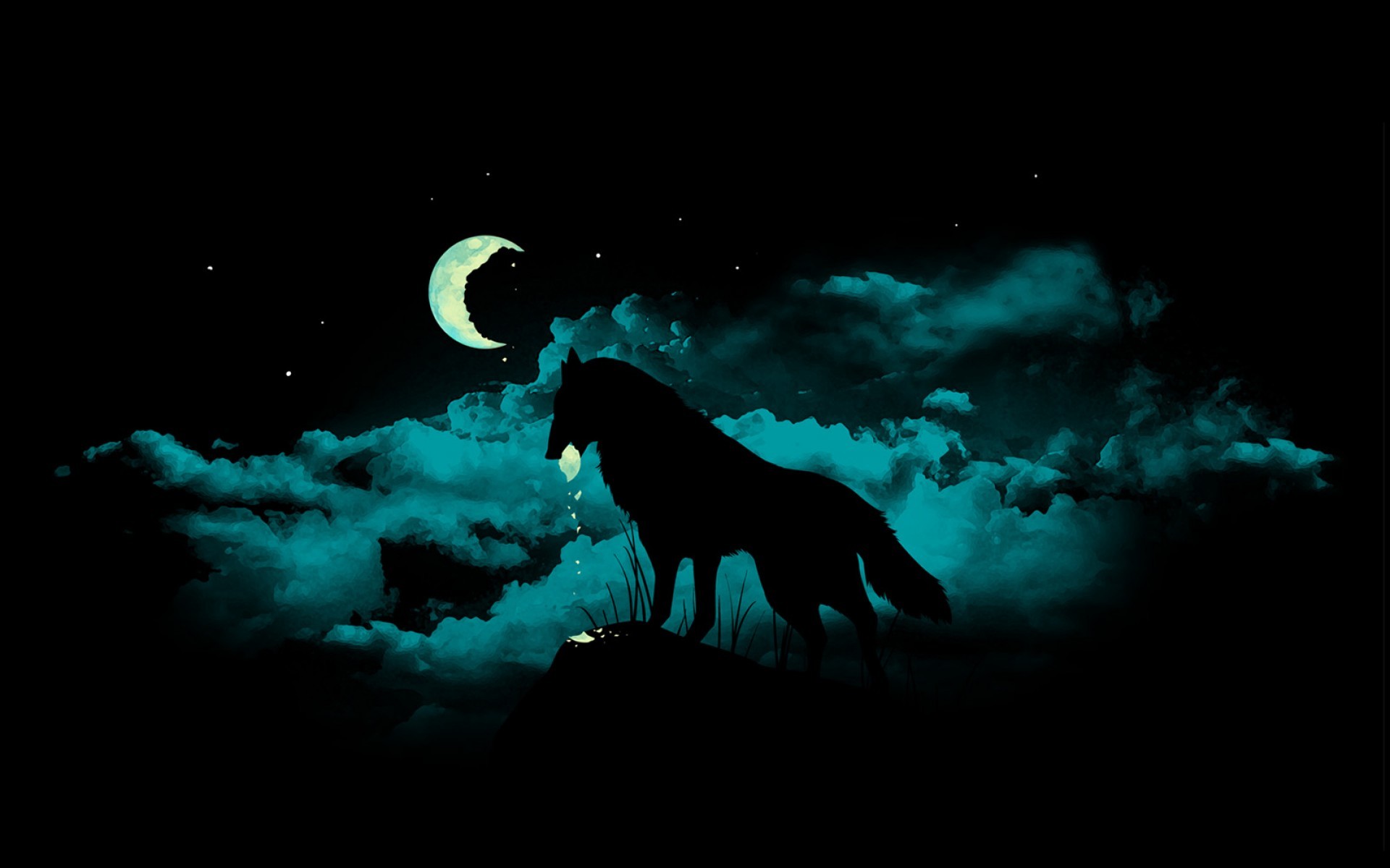 Я вою я пою. Обои на рабочий стол волк. Волк на черном фоне. Волк в ночи. Ночные волки.