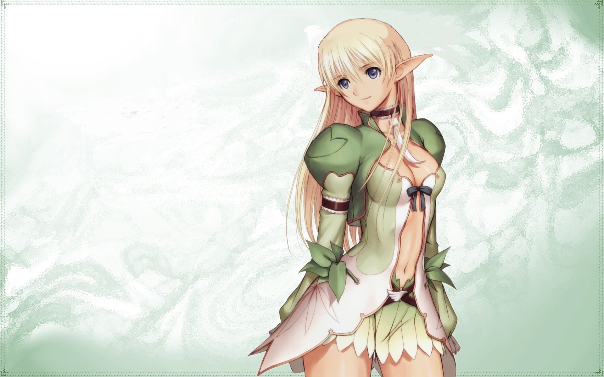 Tony tits Wallpaper girl, cleavage, breast, anime, blue eyes, elf, chest, Tony Taka  for mobile and desktop, section прочее, resolution 1920x1200 - download