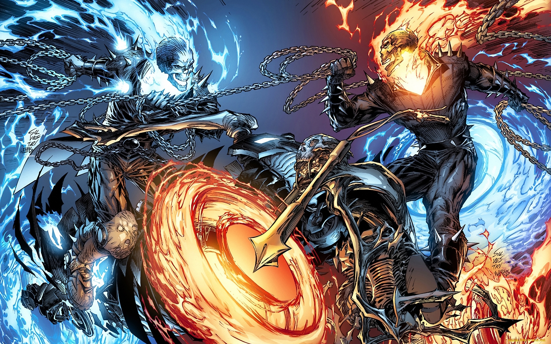 Download wallpaper FIGHT, GHOST RIDER, CAPE, section fantasy in resolution ...