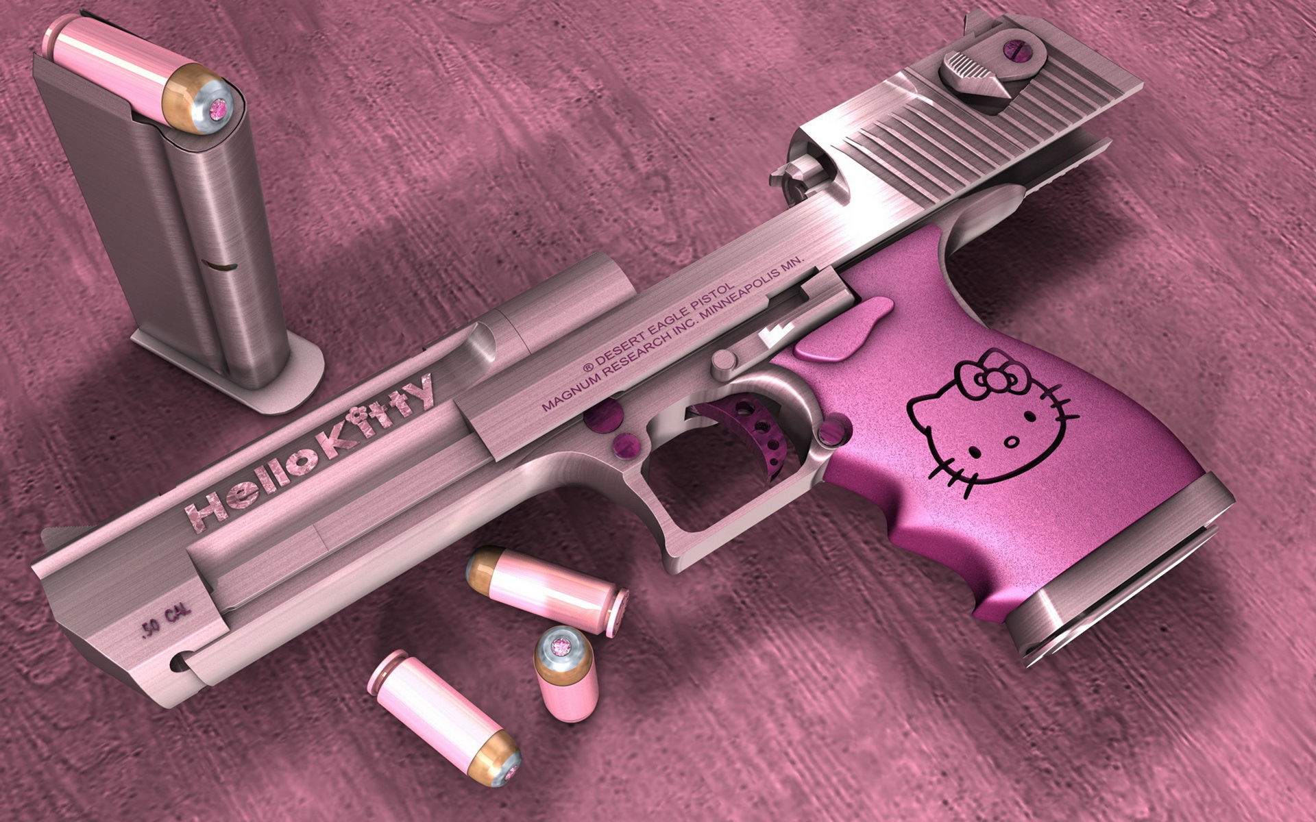 Wallpaper pink, Desert eagle, Hello Kitty for mobile and desktop, section  оружие, resolution 1920x1200 - download