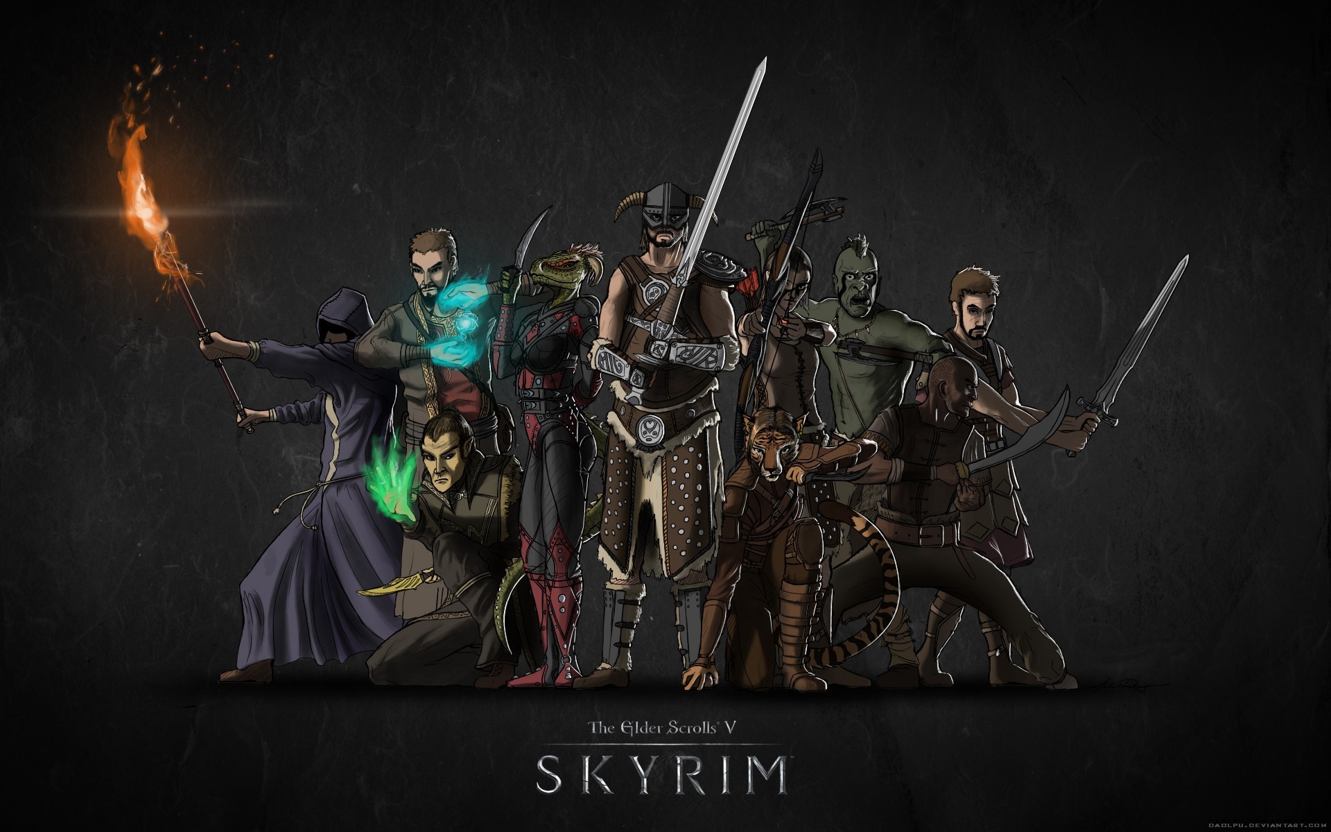 Wallpaper Orc, skyrim, Skyrim, the elder scrolls 5, the Argonian, Redguard,  Breton, high elf for mobile and desktop, section игры, resolution 1920x1200  - download