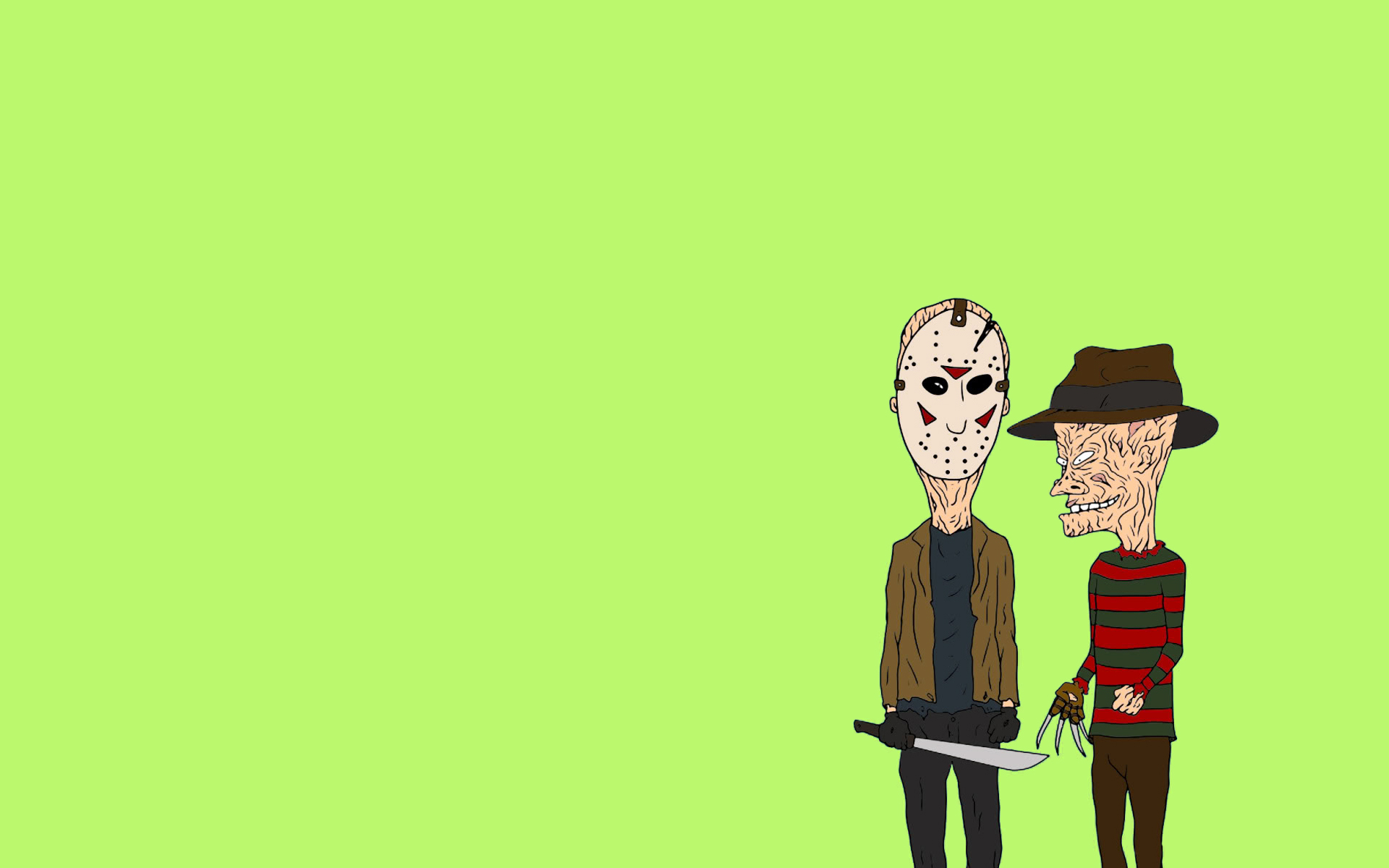 Wallpaper minimalism, Jason Voorhees, the trick, Freddy Krueger, machete,  Freddy Krueger, Beavis and Butt-head, Beavis and Butthead for mobile and  desktop, section минимализм, resolution 1920x1200 - download