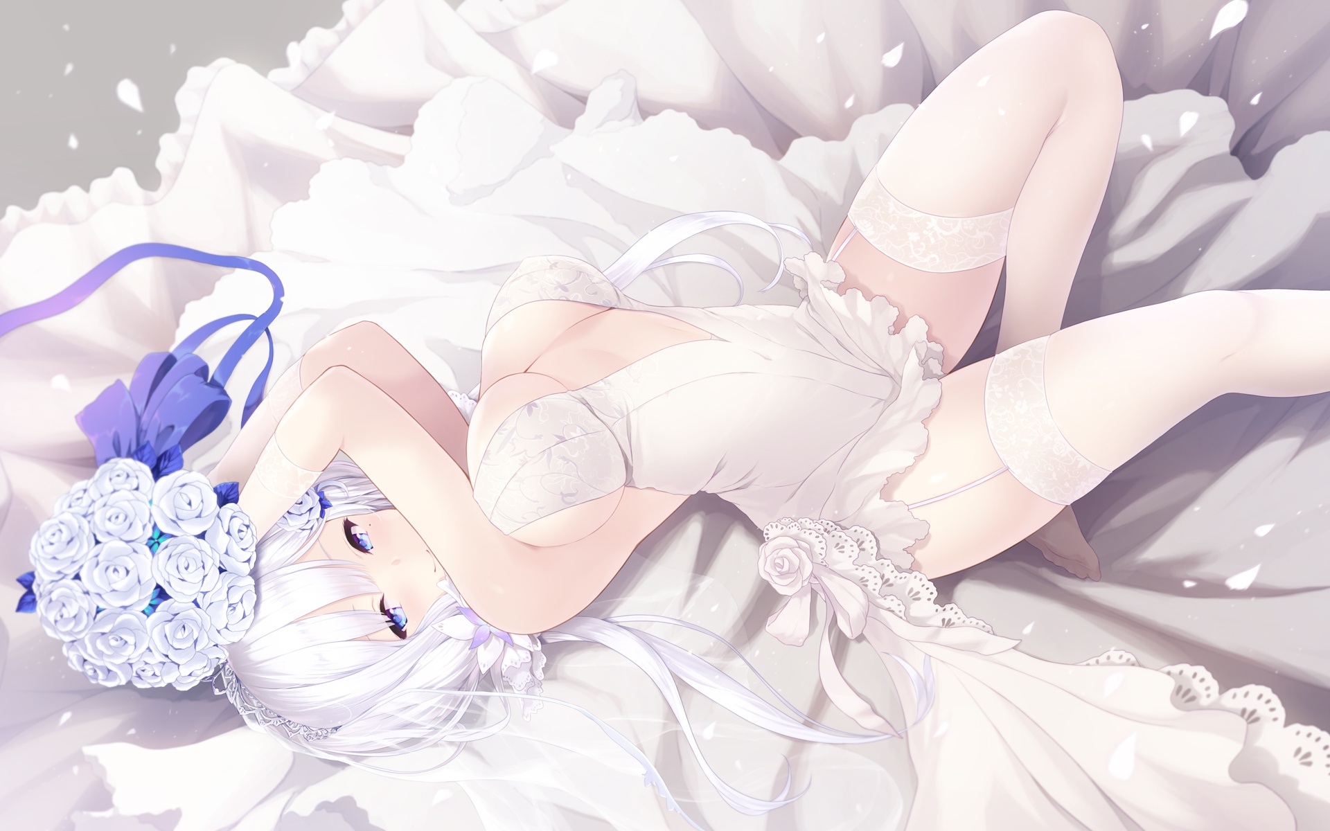 Download wallpaper girl, anime, art, lies, azur lane, illustrious, section  shonen in resolution 1920x1200