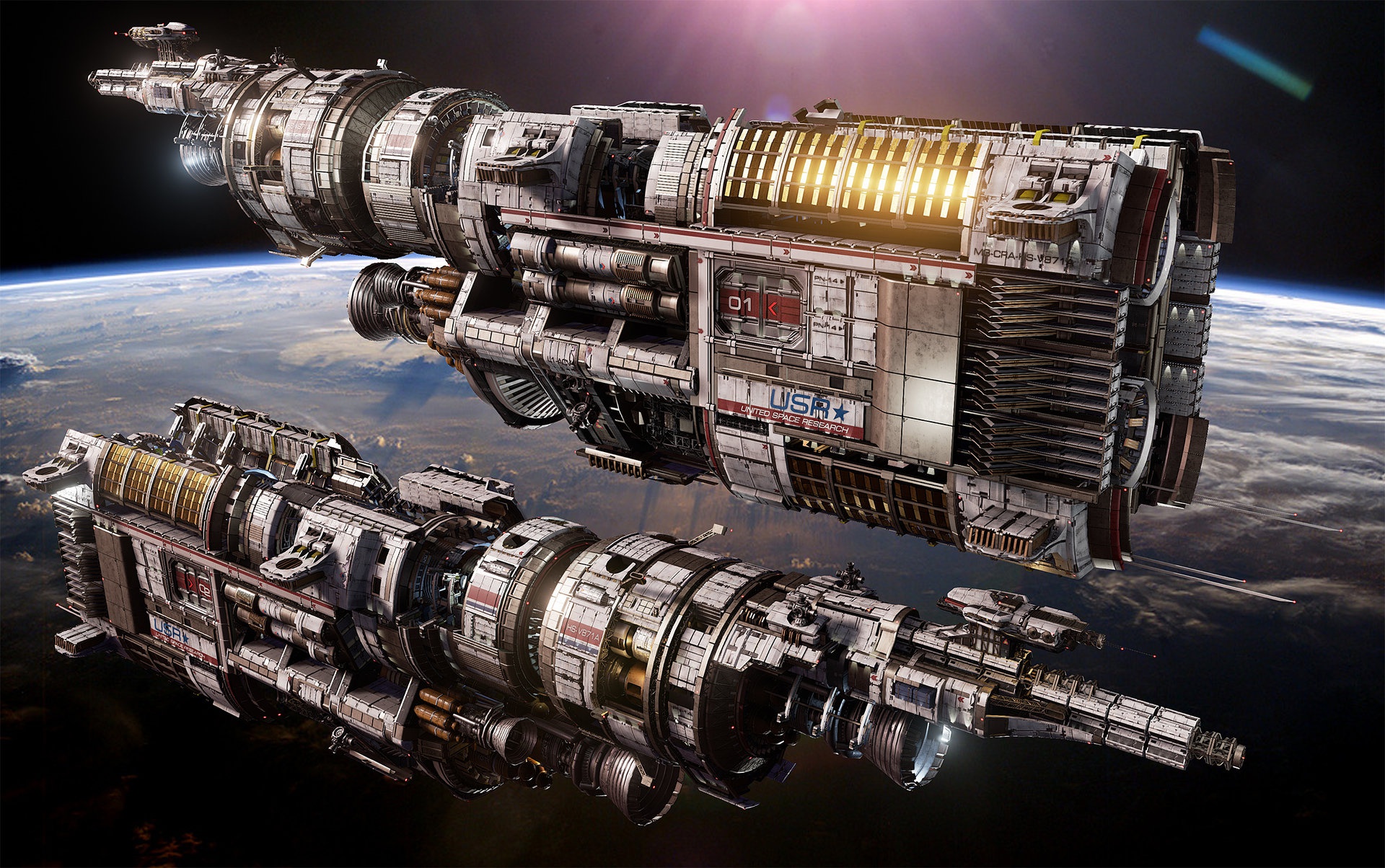 Download wallpaper space, planet, ships, Fractured Space, USR Brawler ...