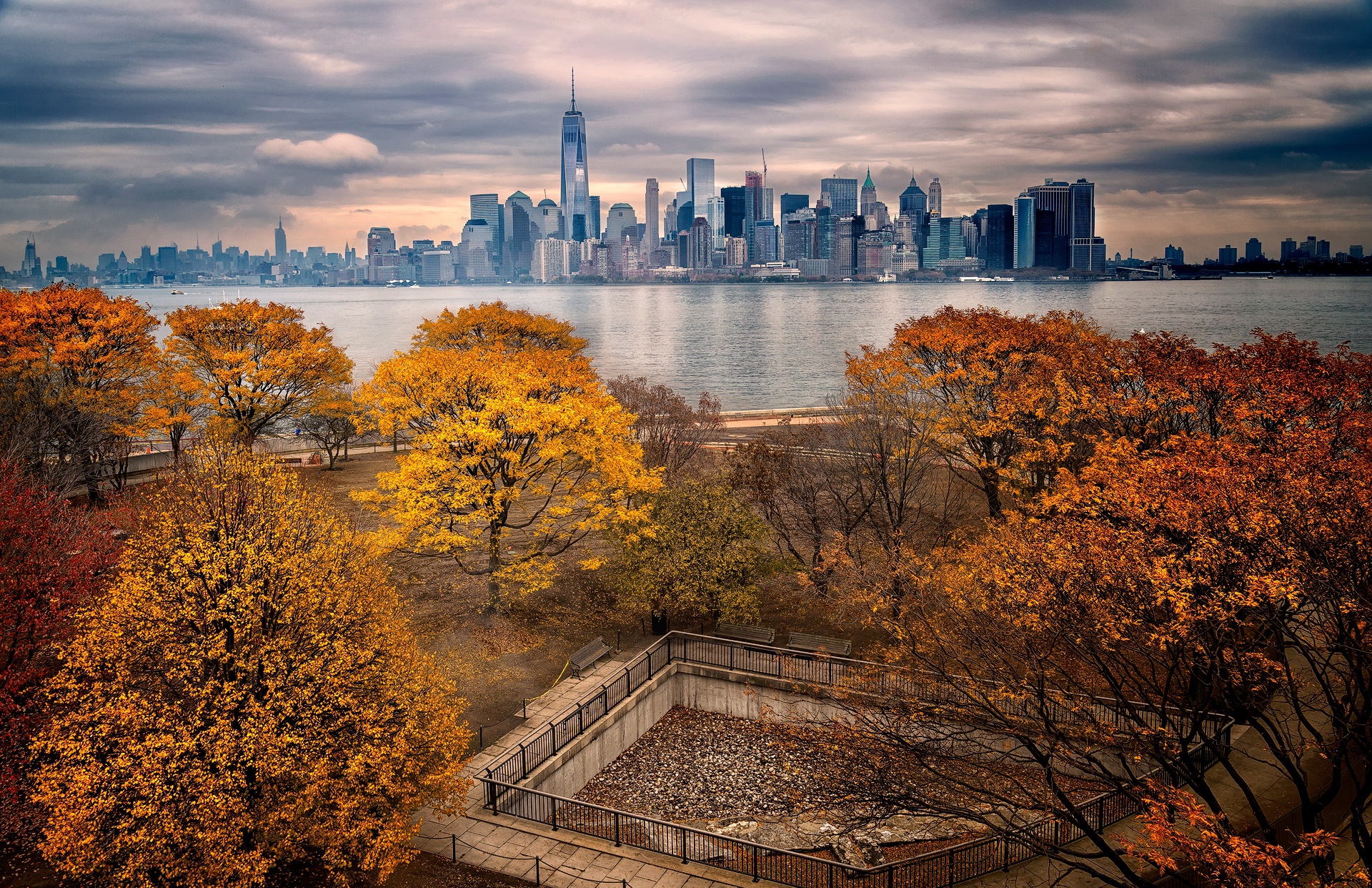 Wallpaper autumn, Park, New York, skyscrapers, Manhattan for mobile and  desktop, section город, resolution 1920x1242