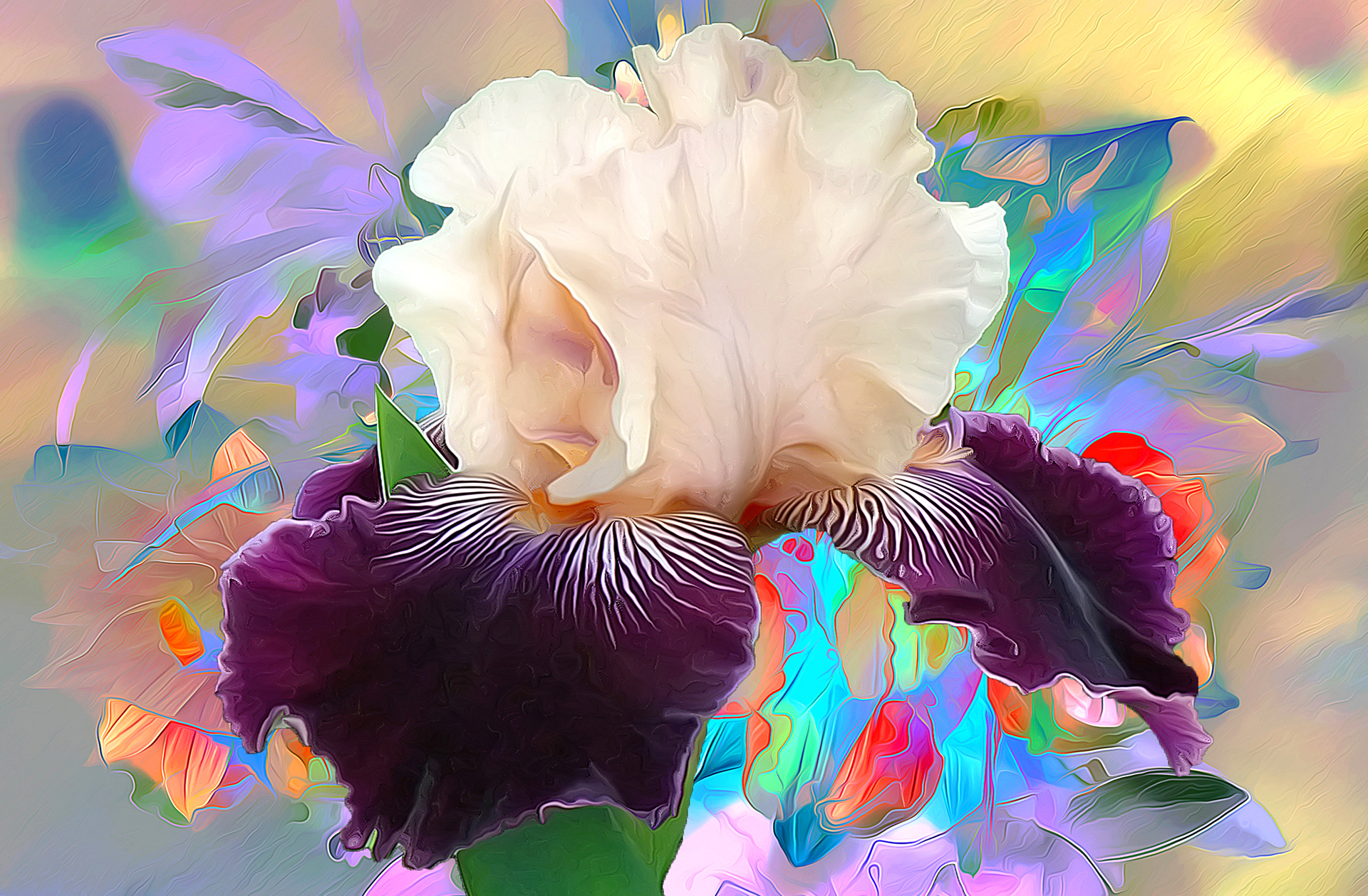 Iris uhd graphics. Картина ирисы. Ирисы красивые обои. Абстракция цветы ирисы. Ирисы Рендеринг.