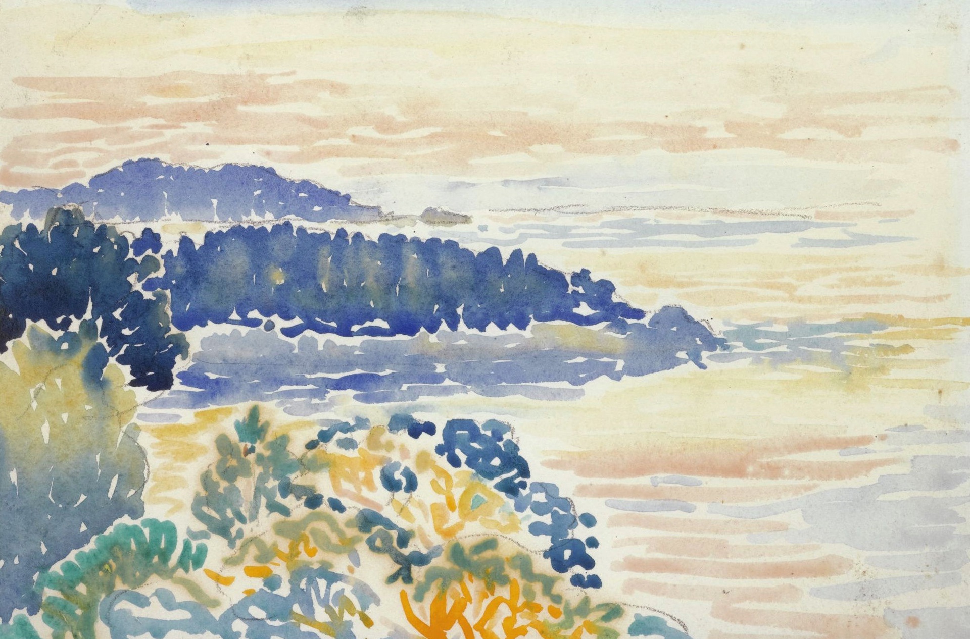 Wallpaper figure, watercolor, Henri Edmond Cross, Henri