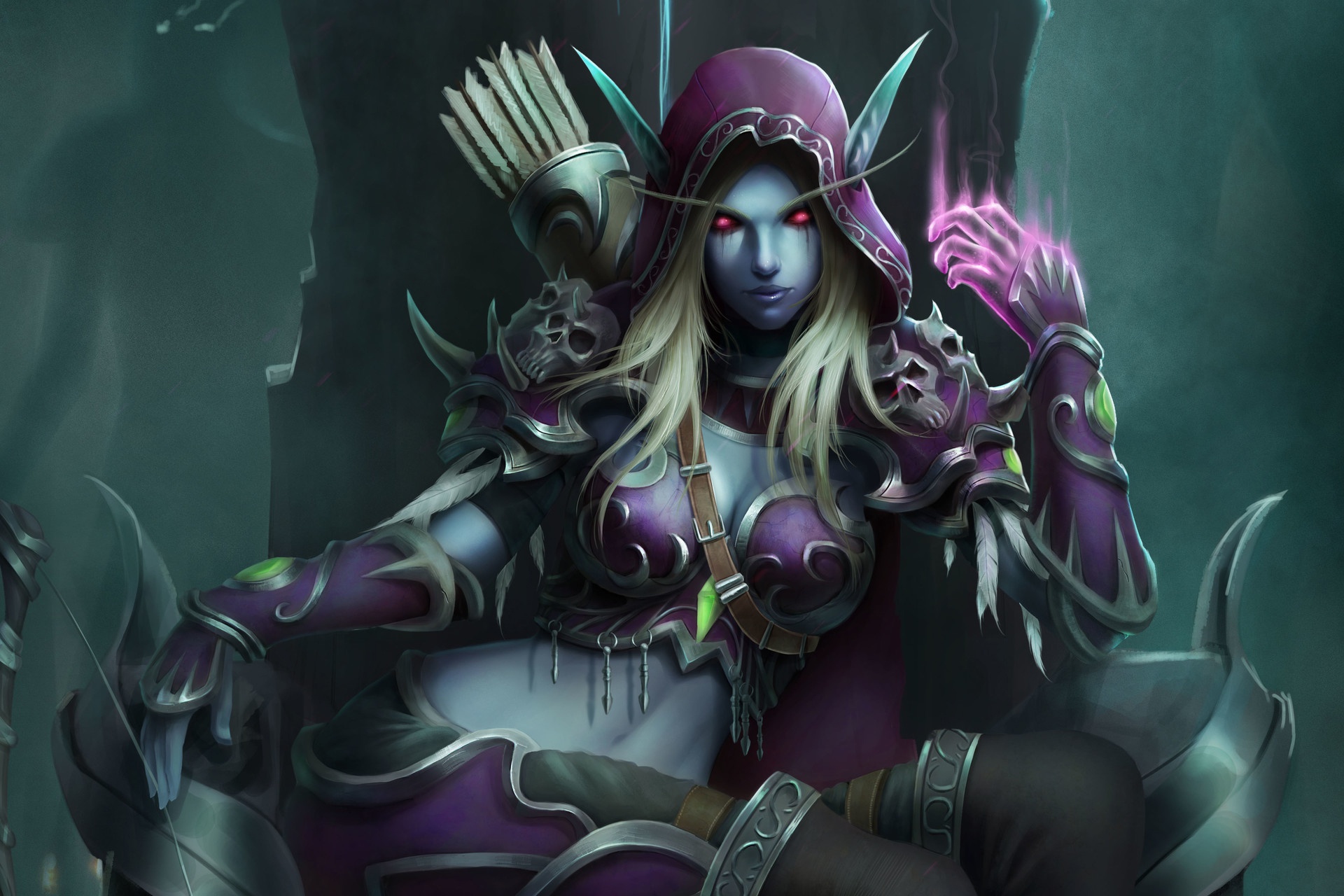 Wallpaper WOW, Blizzard, Art, World of WarCraft, WarCraft, Silvana, Sylvanas  Windrunner, Fanart for mobile and desktop, section игры, resolution  1920x1280 - download