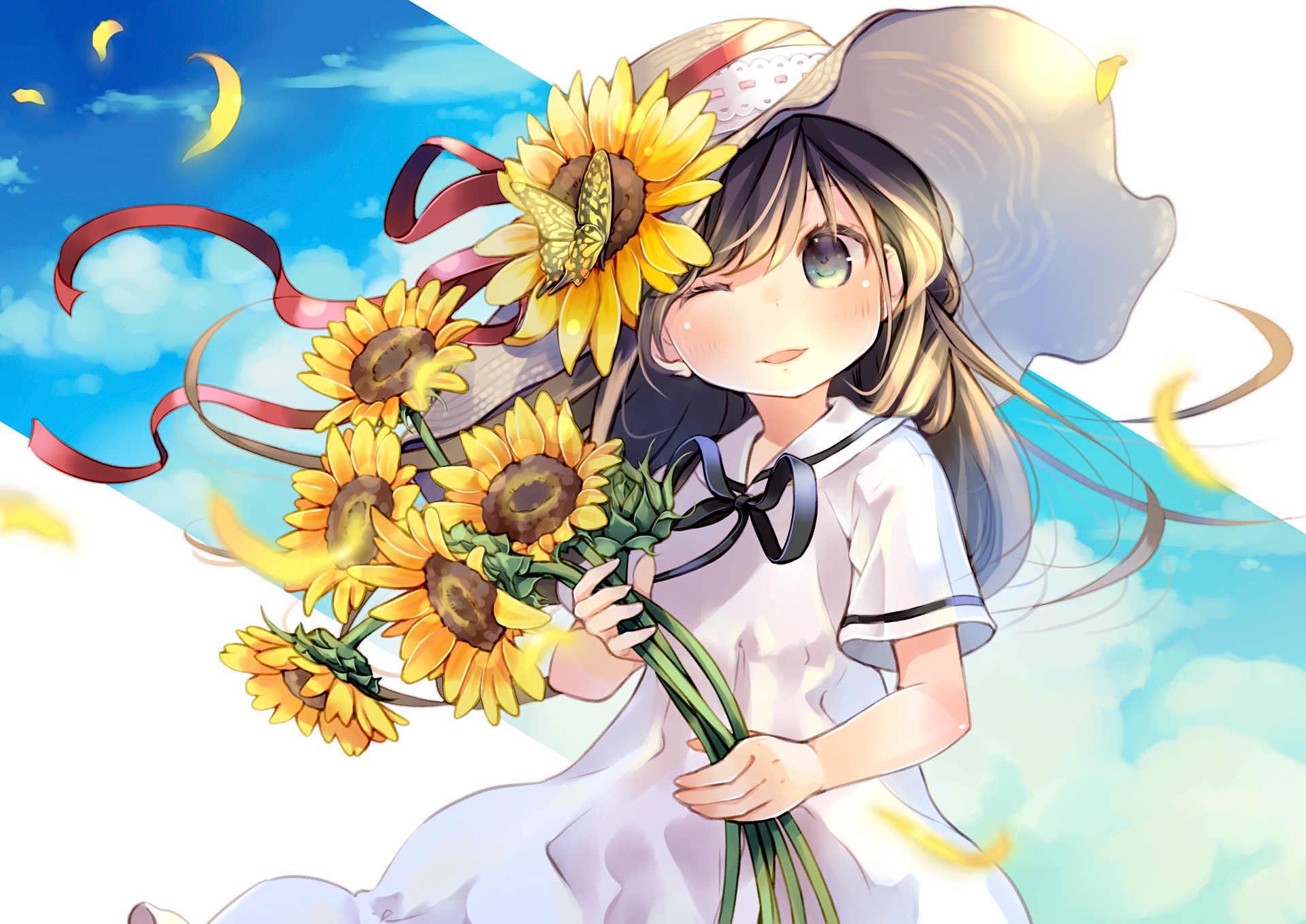 Buy Anime Sunflower Girl // Manga Illustration // Anime Art // Cute Goat //  Digital Art // Pretty Sunflower // Manga // Cute Drawing Online in India -  Etsy