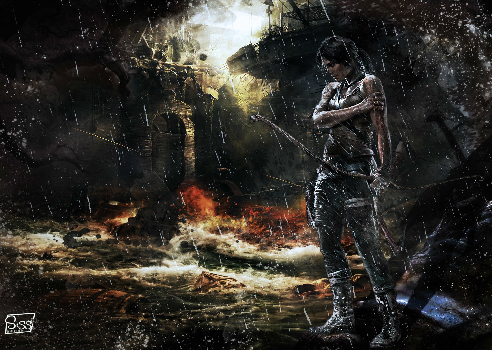 Download wallpaper blood, flood, destruction, pain, Lara Croft, wound, Lara  Croft, Tomb raider, section games in resolution 1920x1364