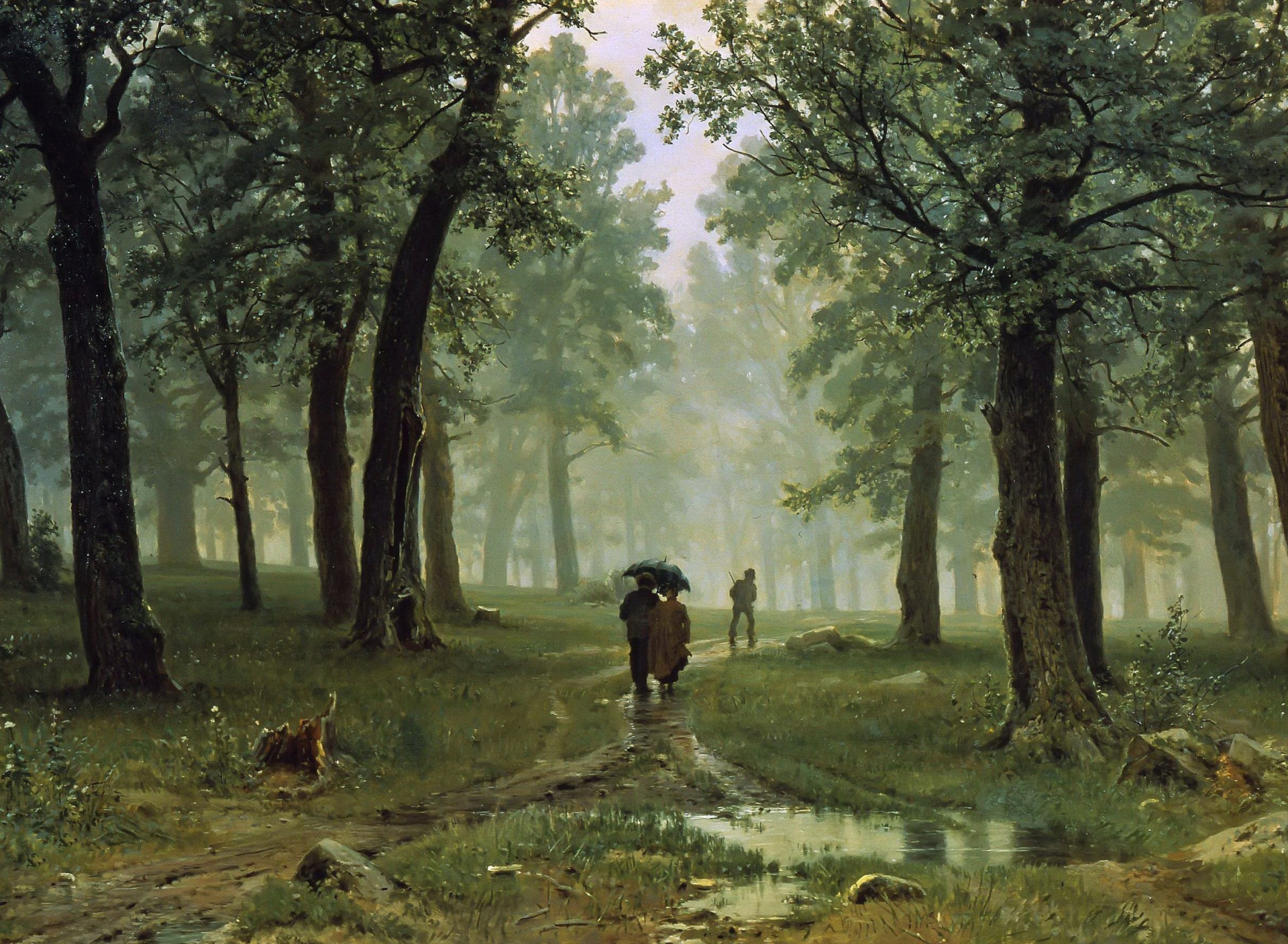 живопись дождь в лесу. лес после дождя. картина после дождя. 1891г. дождь в дубовом лесу.