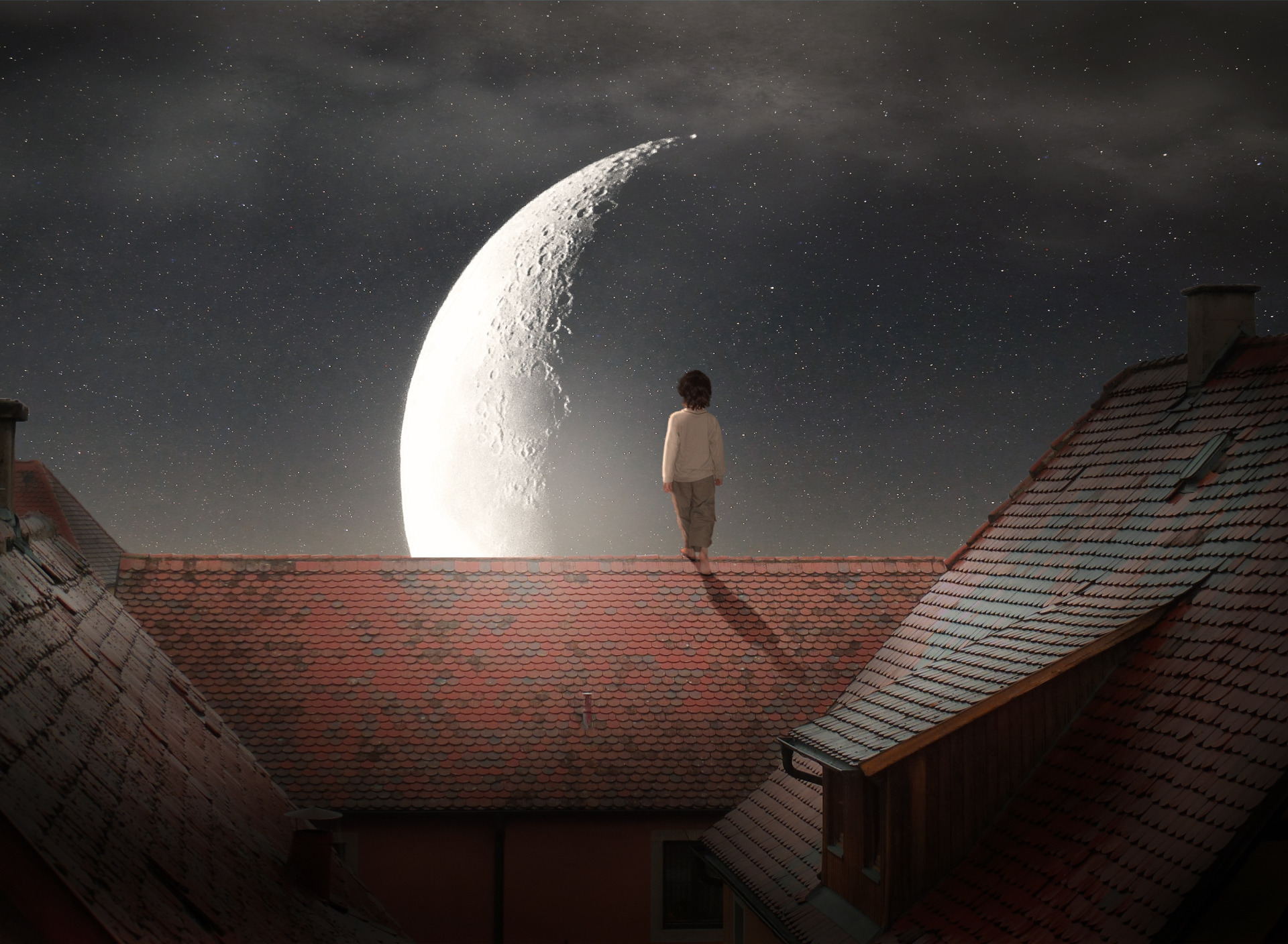 Moon roof. Крыша ночью. Крыши домов ночью. На крыше. Город на Луне.