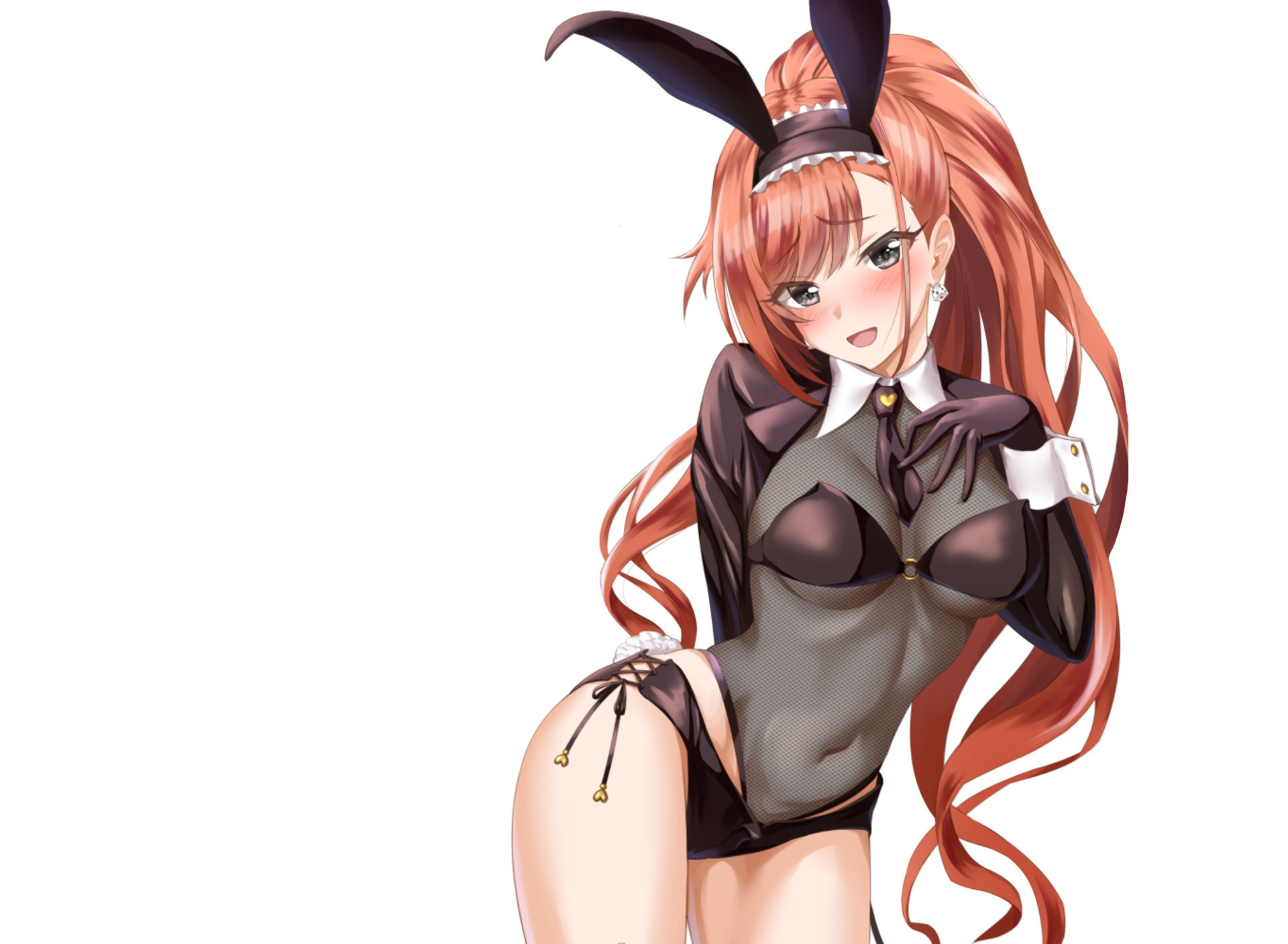 Download wallpaper red, girl, sexy, Anime, bunny, posing, bunny girl,  usagi, section seinen in resolution 1920x1408