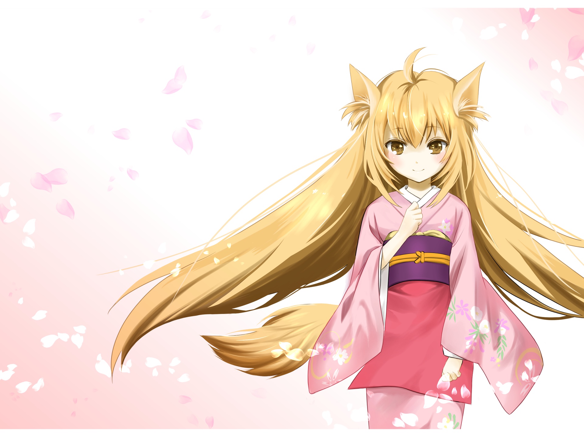 KONOHANA Wallpaper art, girl, Fox, Konohana Kitan for mobile and