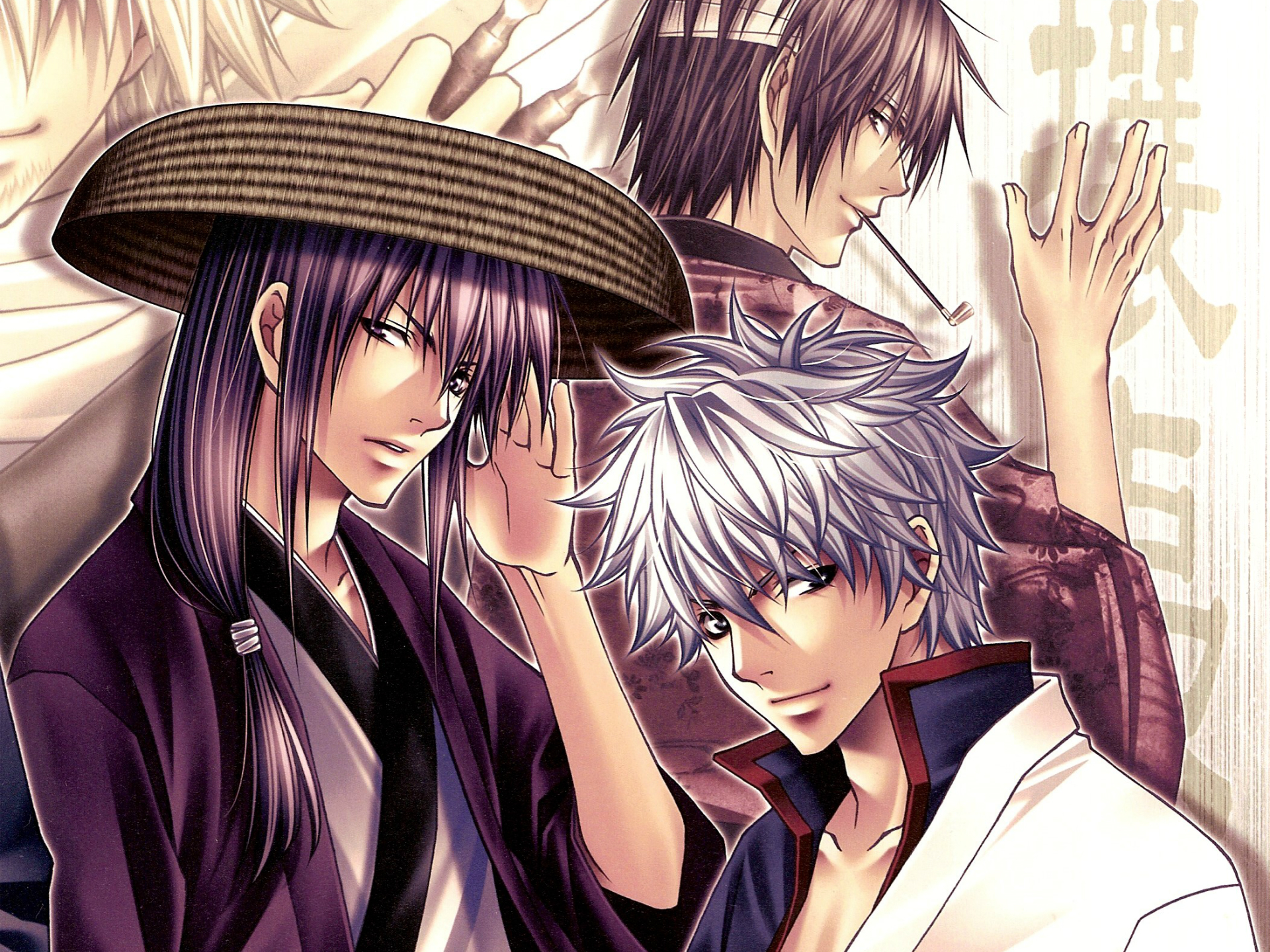 Download wallpaper tube, hat, gesture, art, <b>gintama</b>, sakata gintoki, <b>Gintam...</b>