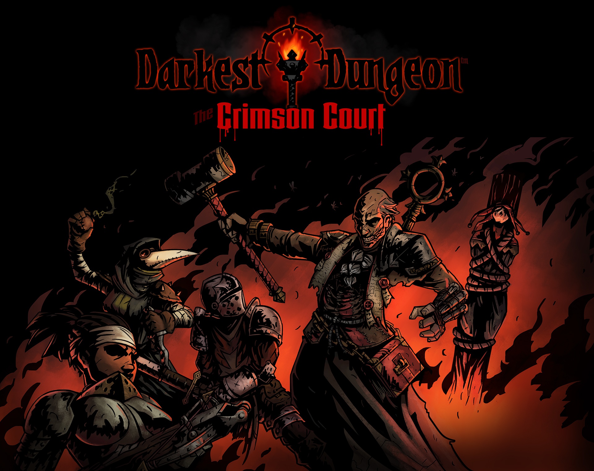 Download wallpaper fire, Darkest dungeon, fanatic, section games in ...