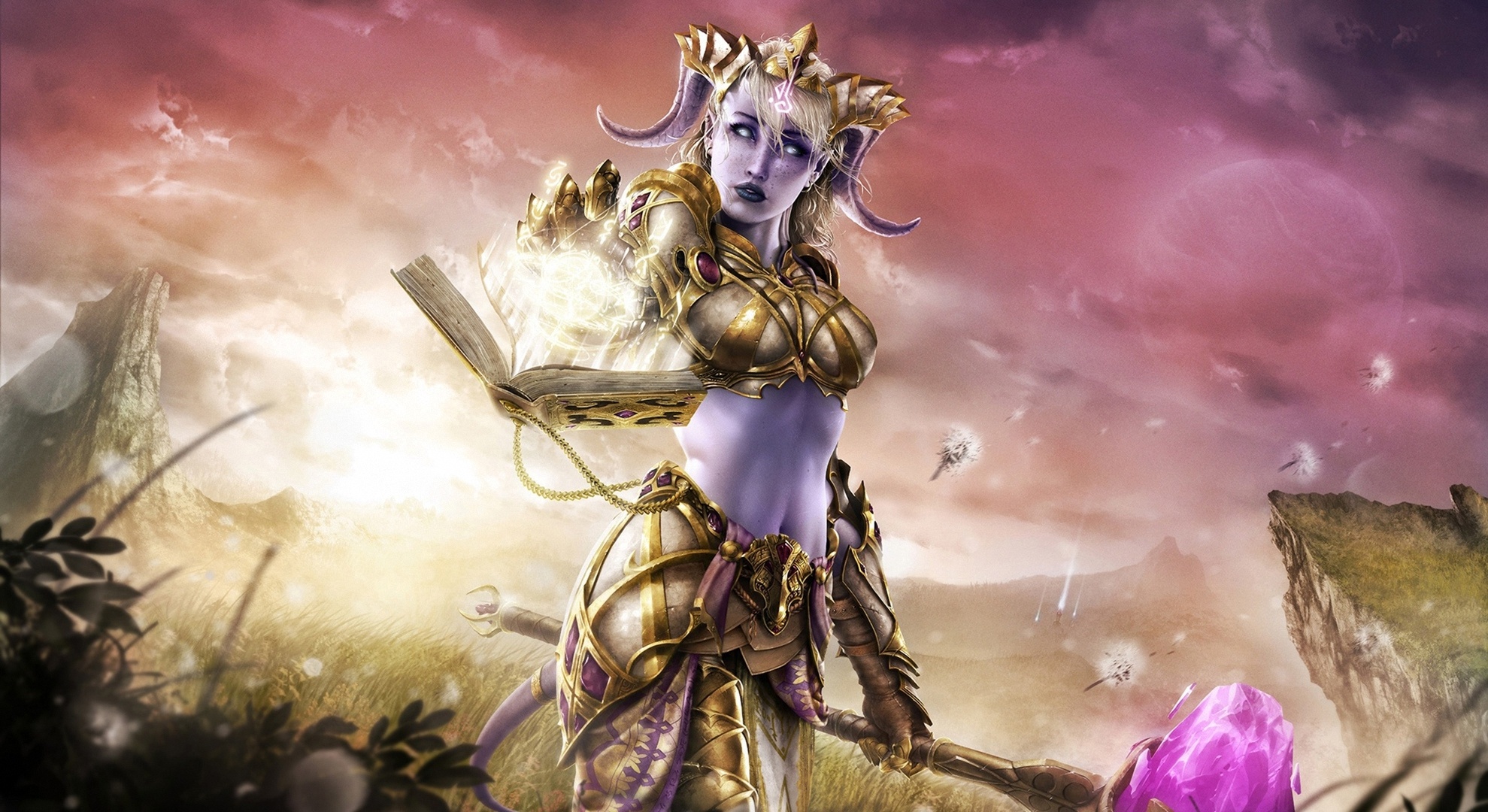 Wallpaper girl, WoW, World of Warcraft, Warcraft, Paladin, Draenei,  Warlords of Draenor, yrel for mobile and desktop, section игры, resolution  1979x1080 - download