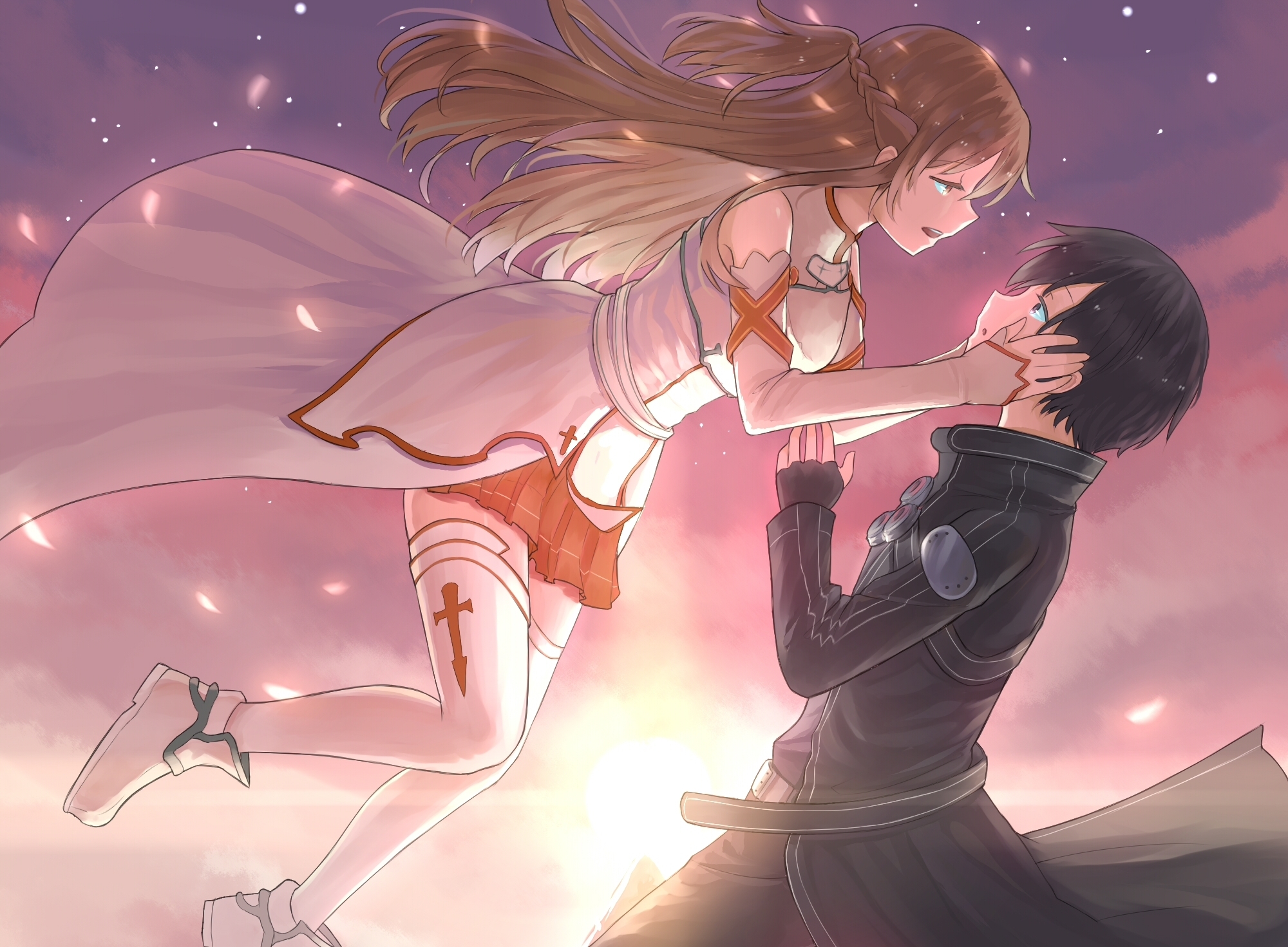 sword art online wallpaper kirito and asuna hug